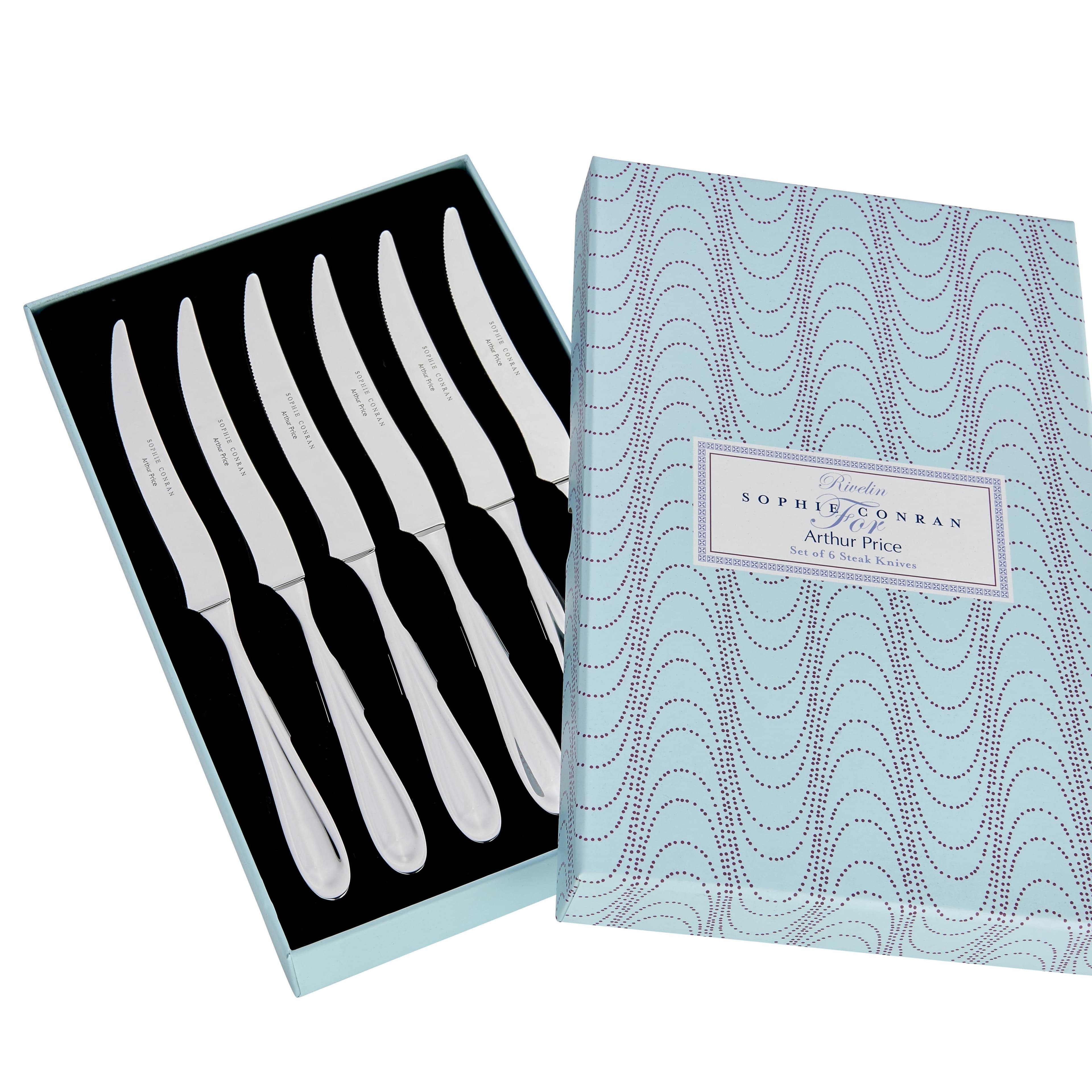 Sophie Conran Rivelin Stainless Steel Gift Boxed Cutlery Set 6 Steak Knives