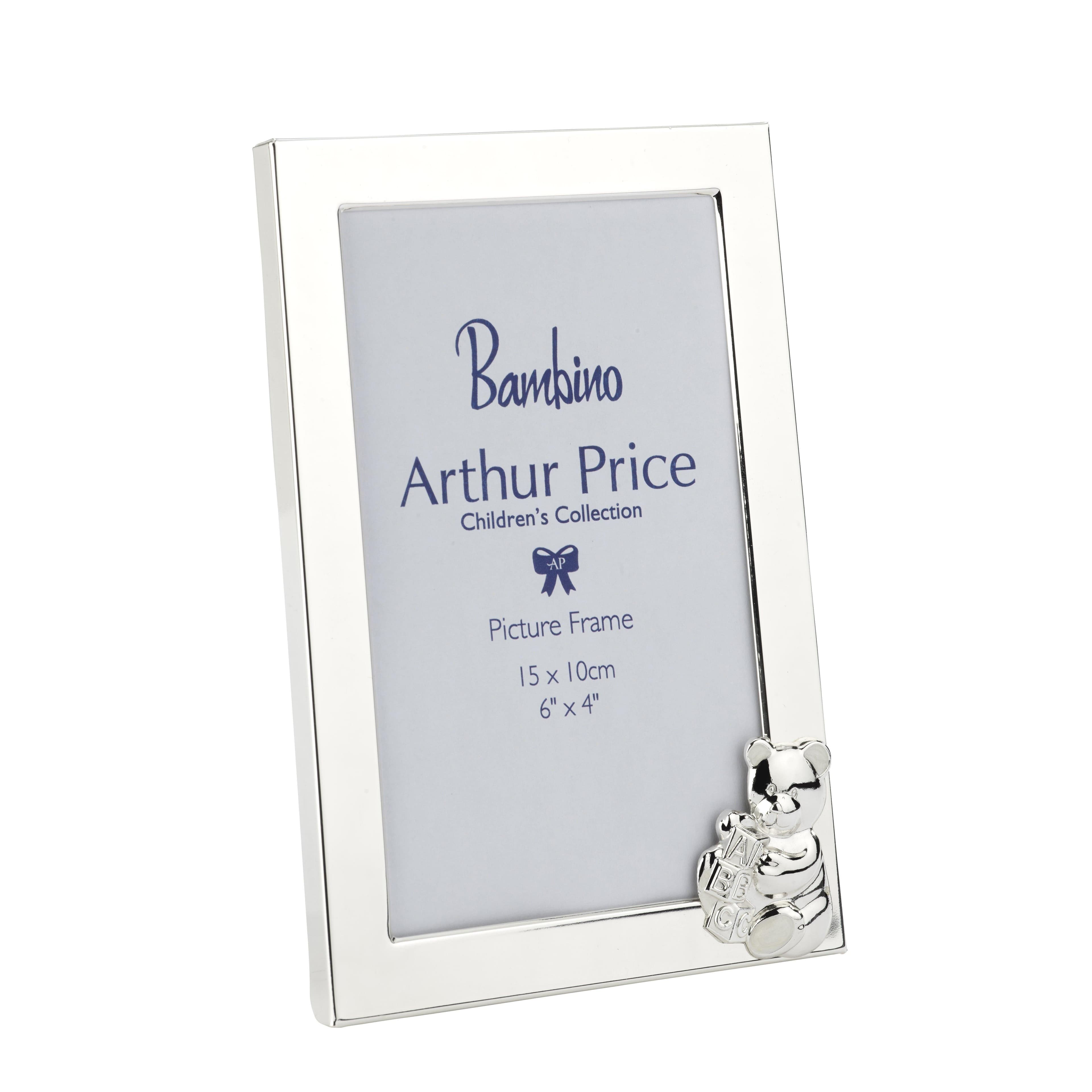 Bambino Teddy Bear Plated Photo Frame Holds 6 x 4 Inch Photo Luxury Gift