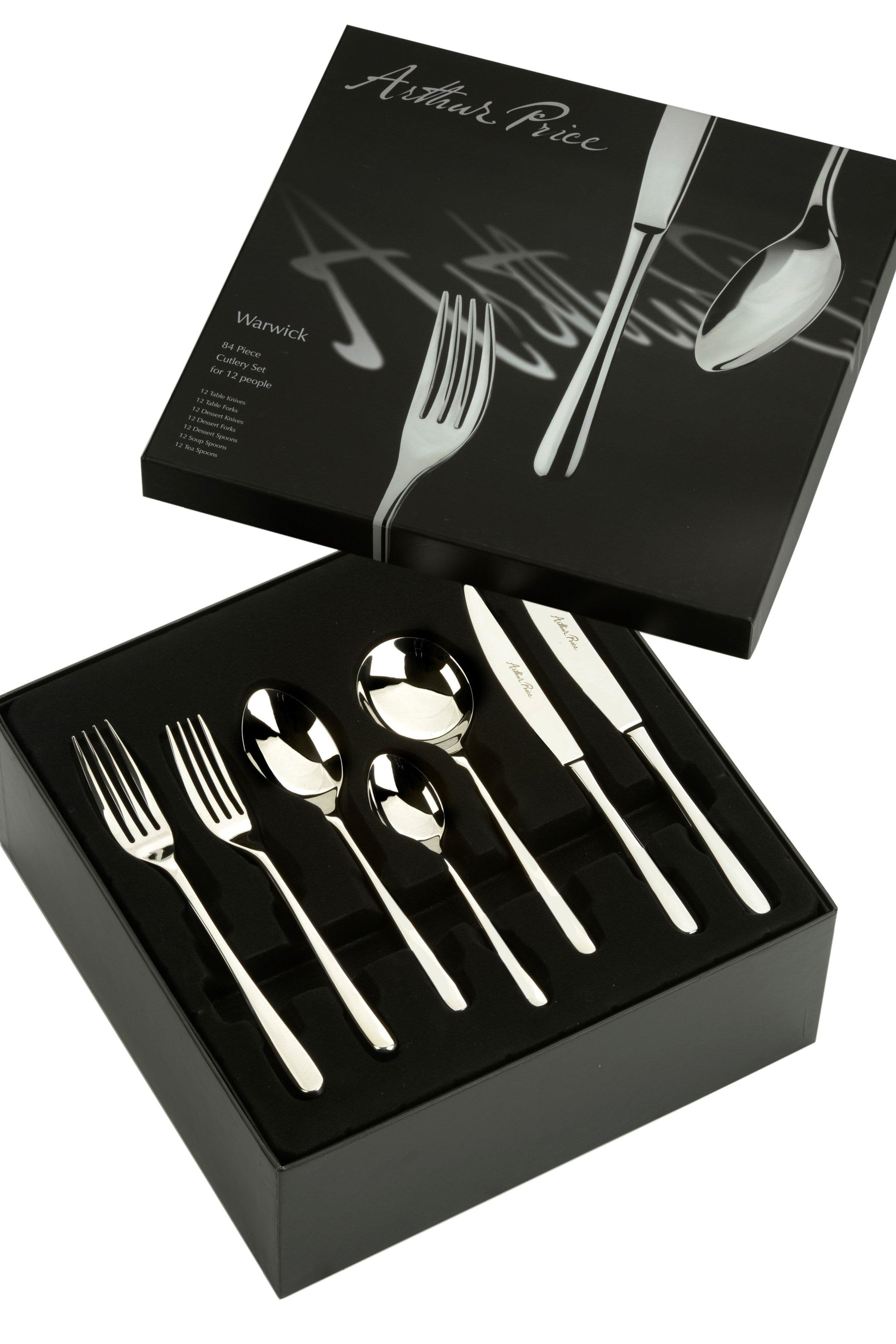 Signature Warwick Stainless Steel 84 Piece 12 Person Boxed Cutlery Set