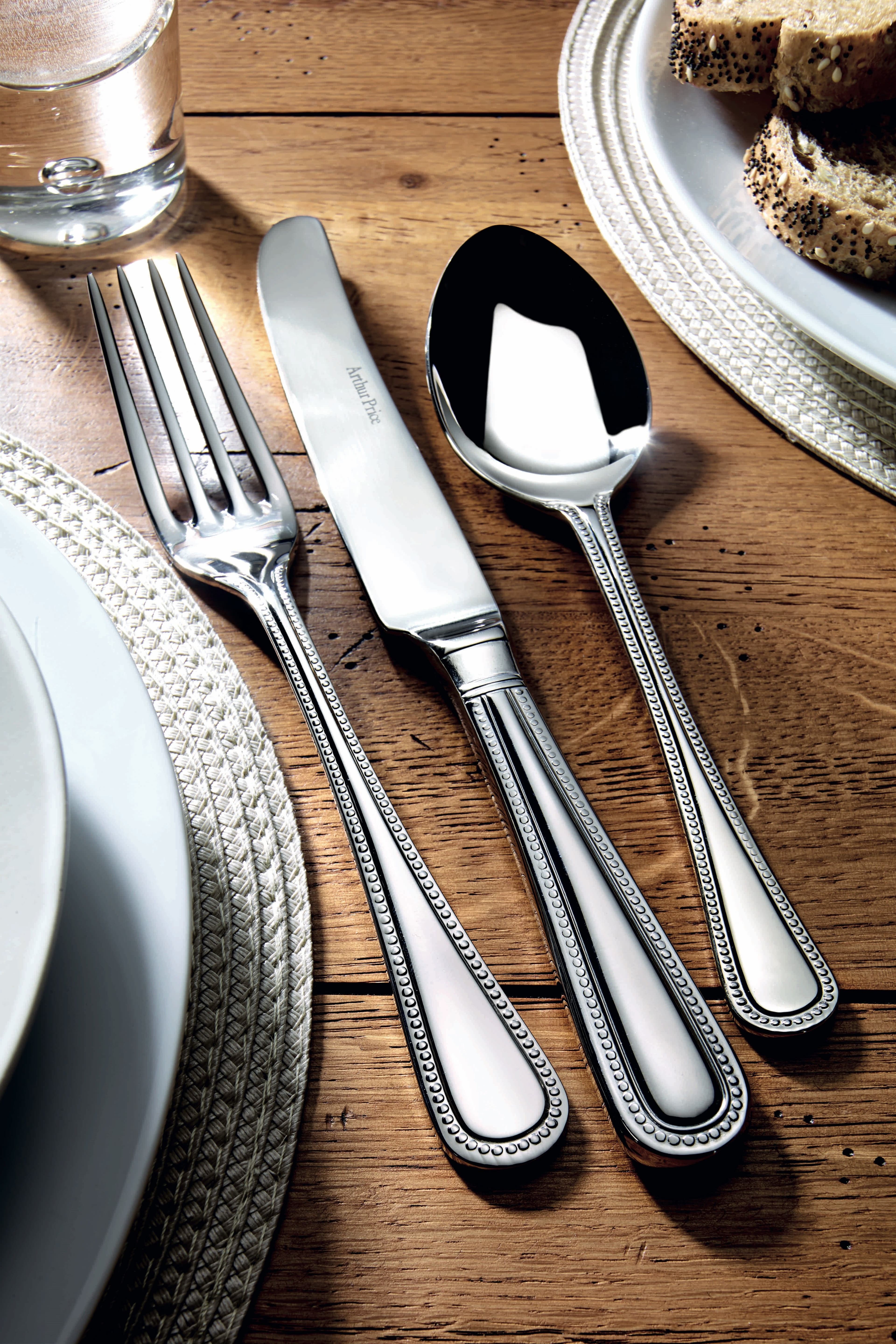 Bead Stainless Steel 7 Piece Cutlery Place Setting