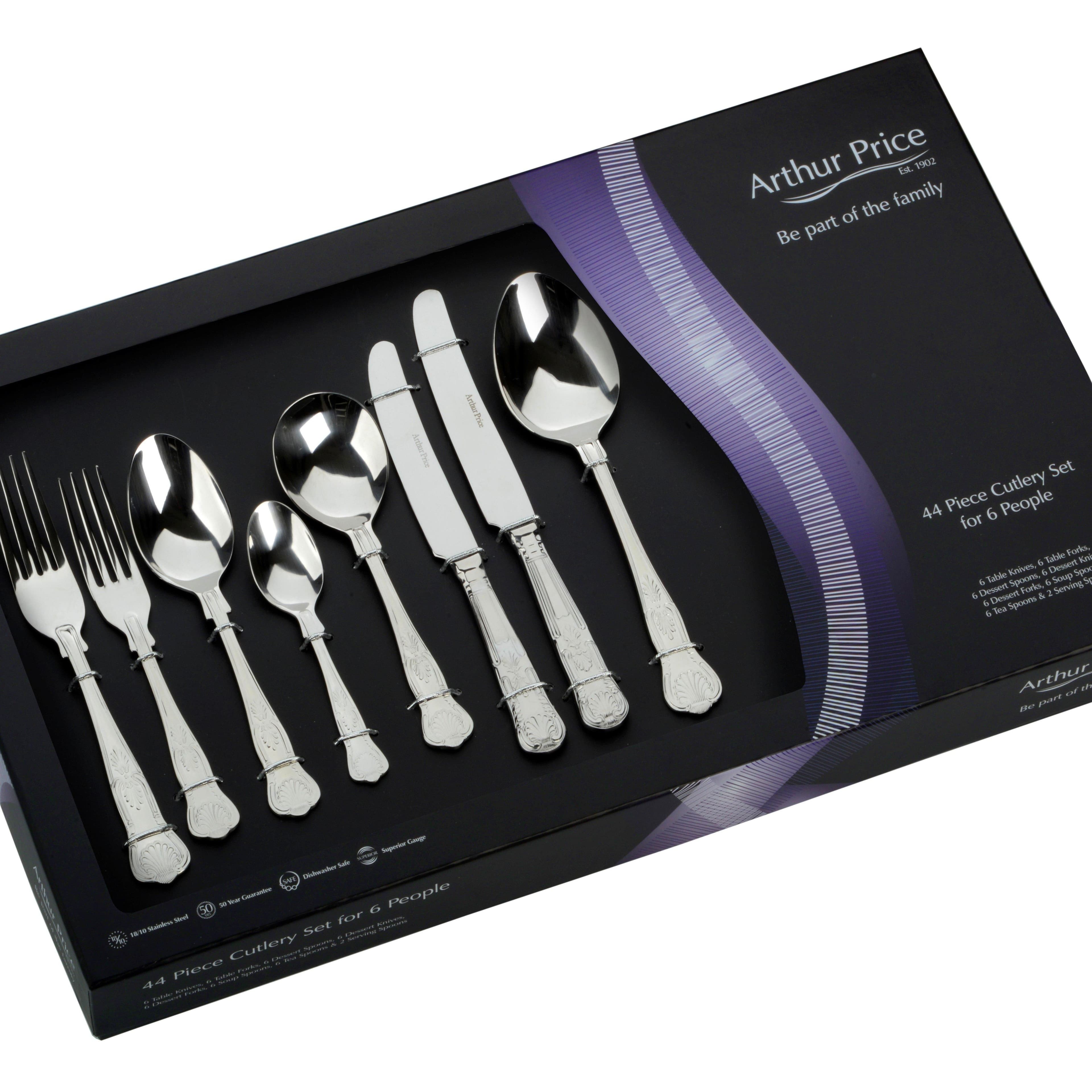 Kings Stainless Steel 44 Piece 6 Person Boxed Cutlery Set