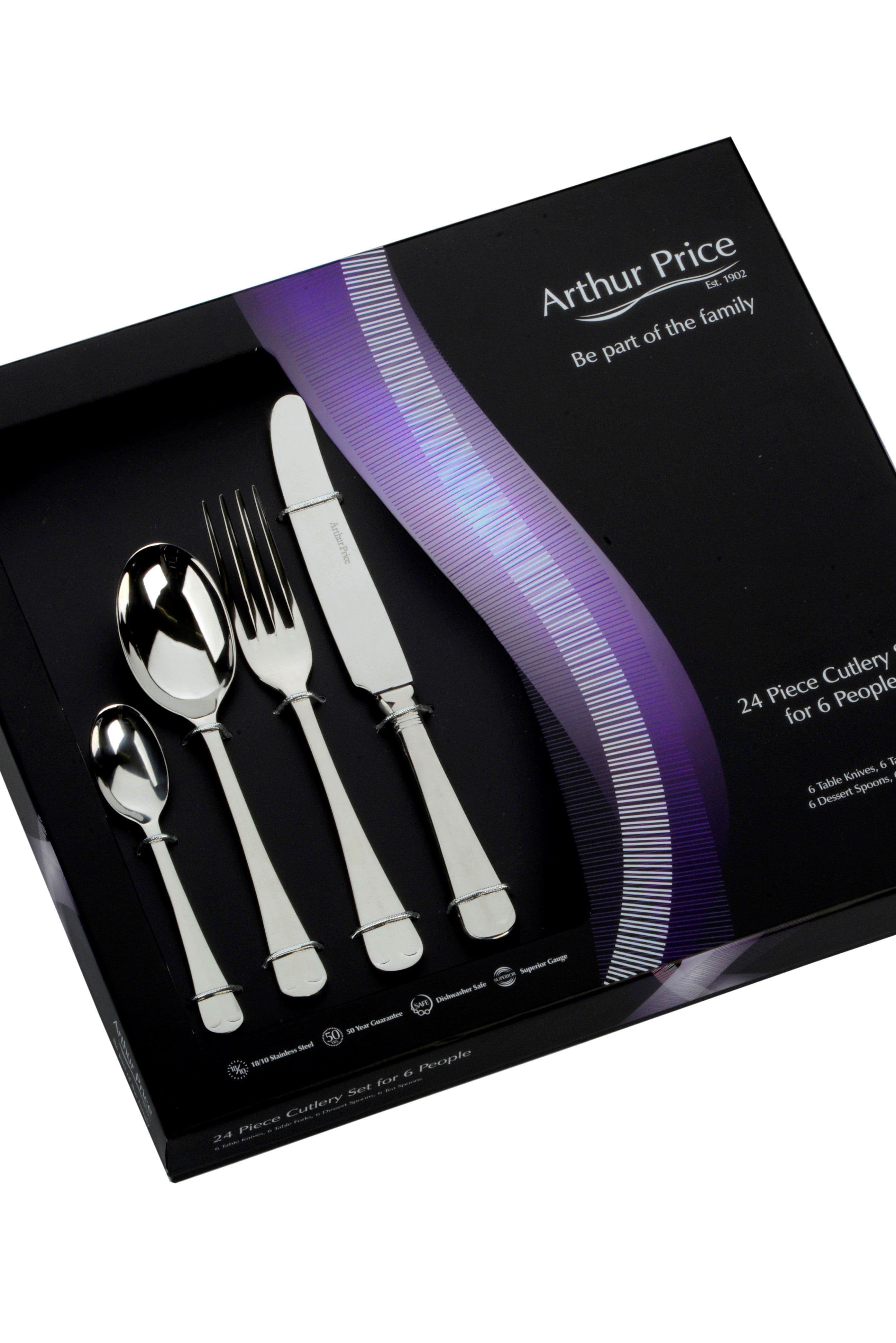 Rattail Stainless Steel 24 Piece 6 Person Boxed Cutlery Set
