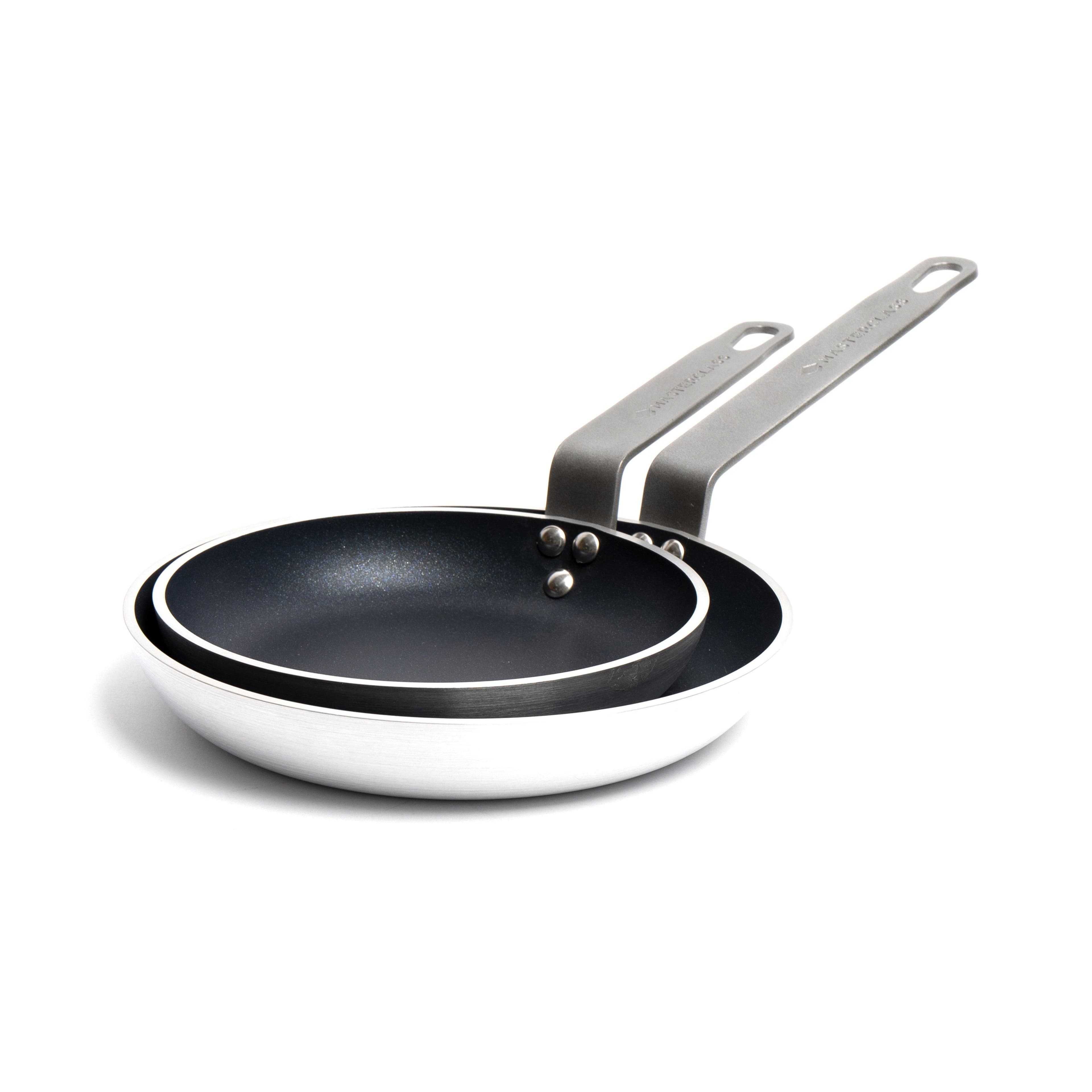 2pc Professional Non Stick Aluminium Frying Pan Set 2x Heavy Duty Frying Pans 20cm 24cm