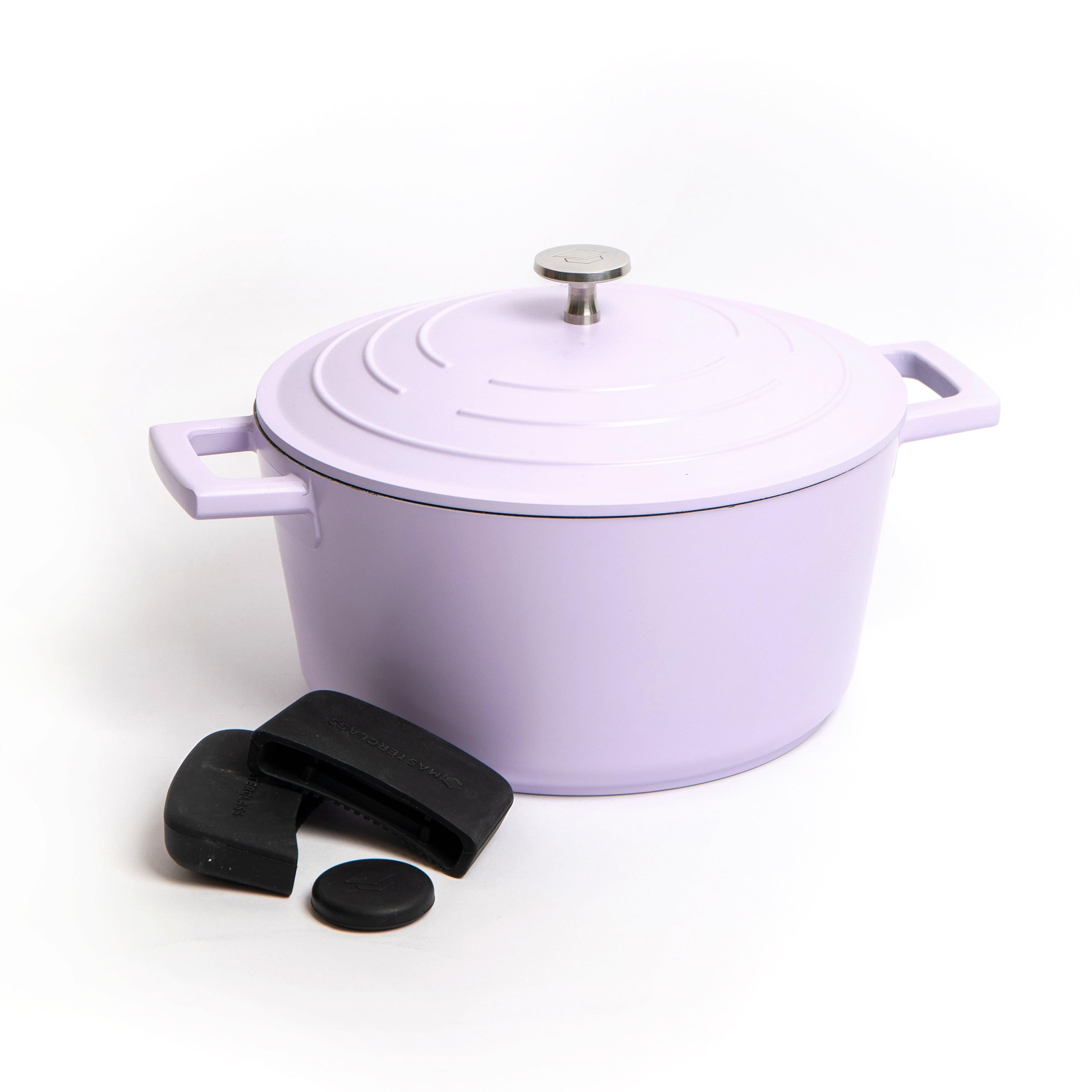 2pc Cookware Set Non Stick Cast Aluminium Casserole Dish 24cm 4 Litre 3pc Silicone Handle Cover Set Gift Boxed