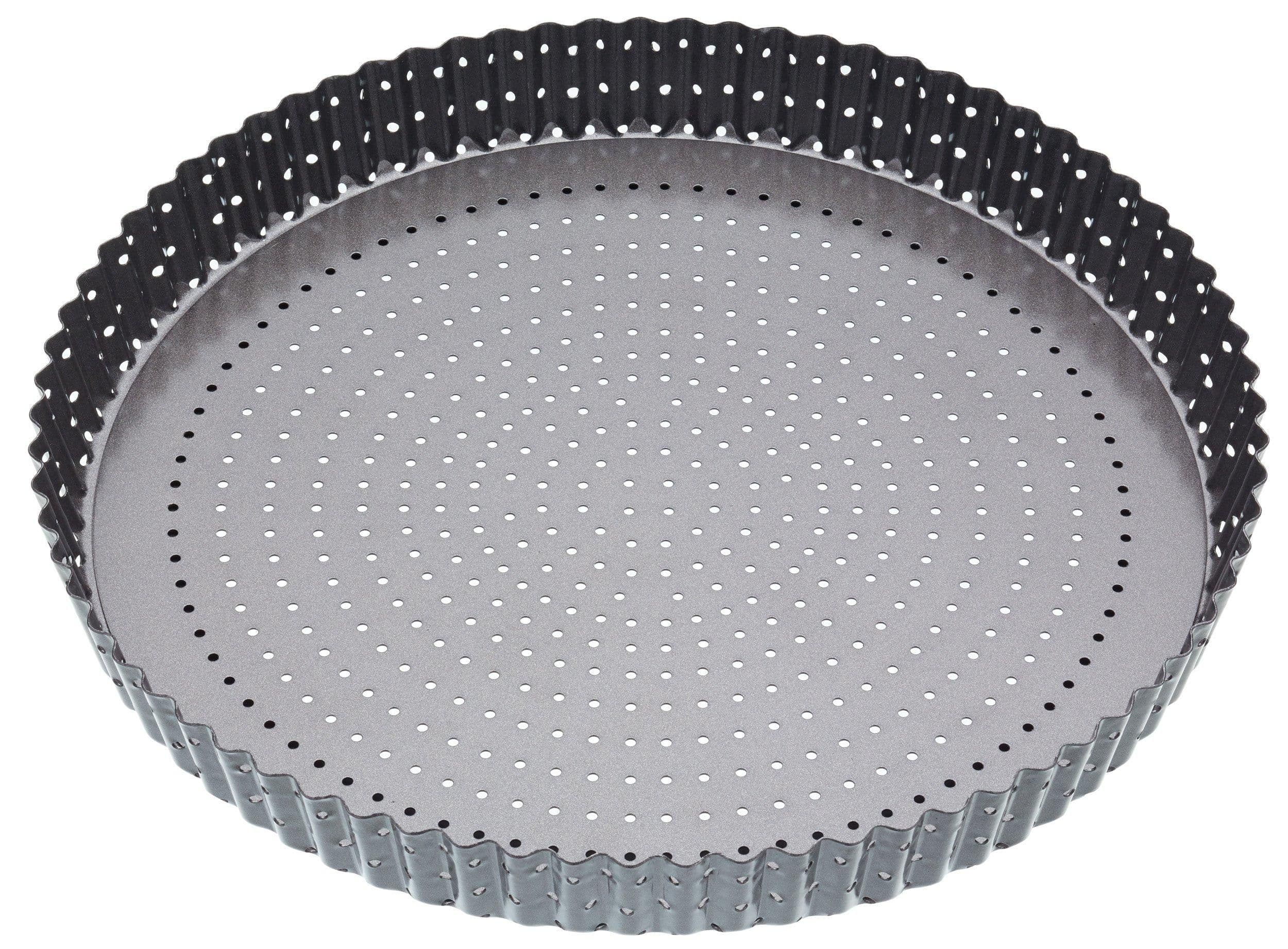 Crusty Bake Set Two Non Stick Round Flan Quiche Tins Includes 25cm Diameter 30cm Diameter Tins