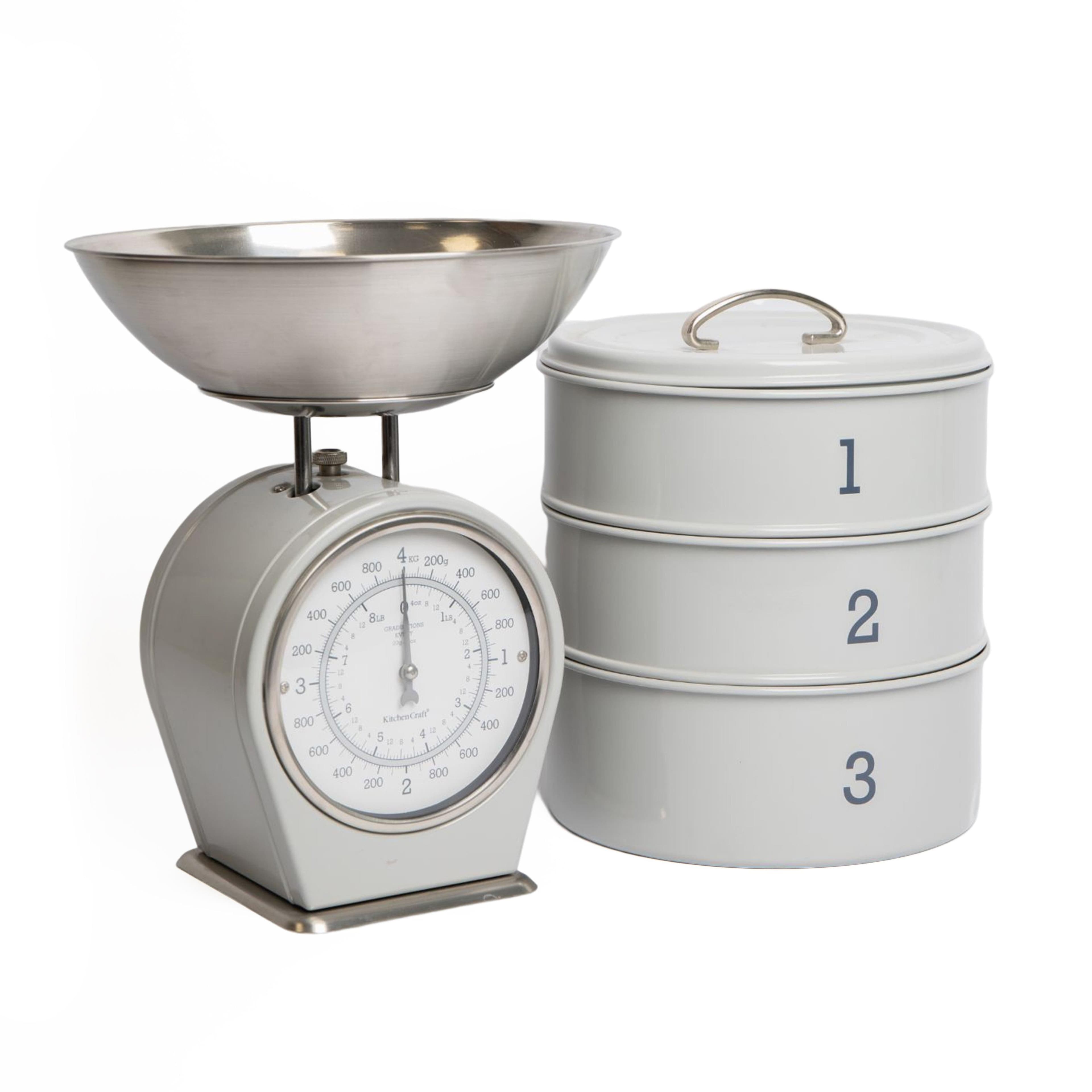 2pc French Bakeware Set including Three Tier Cake Tin Mechanical Scale Set