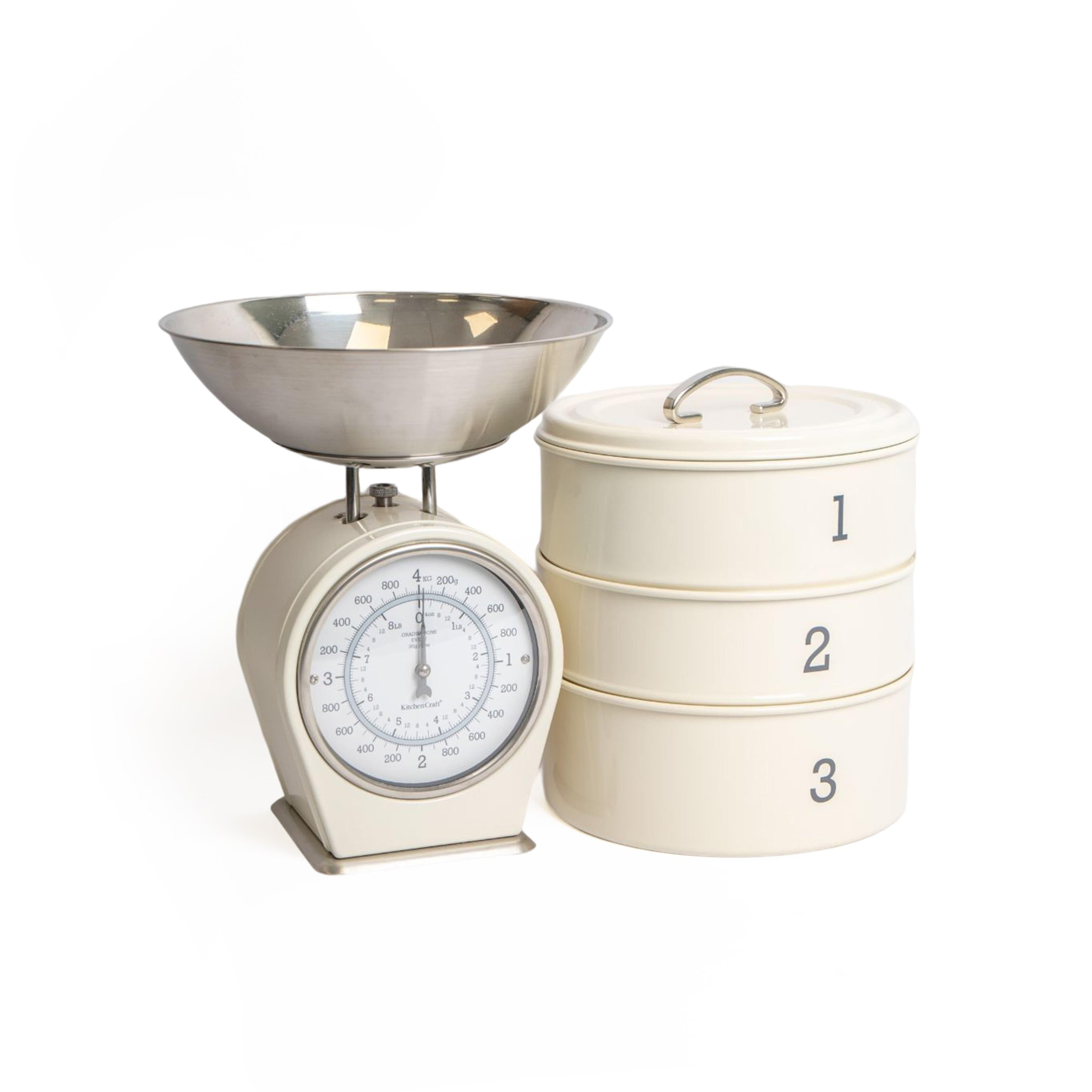 2pc Antique Baking Set Three Tier Cake Tins Mechanical Scale