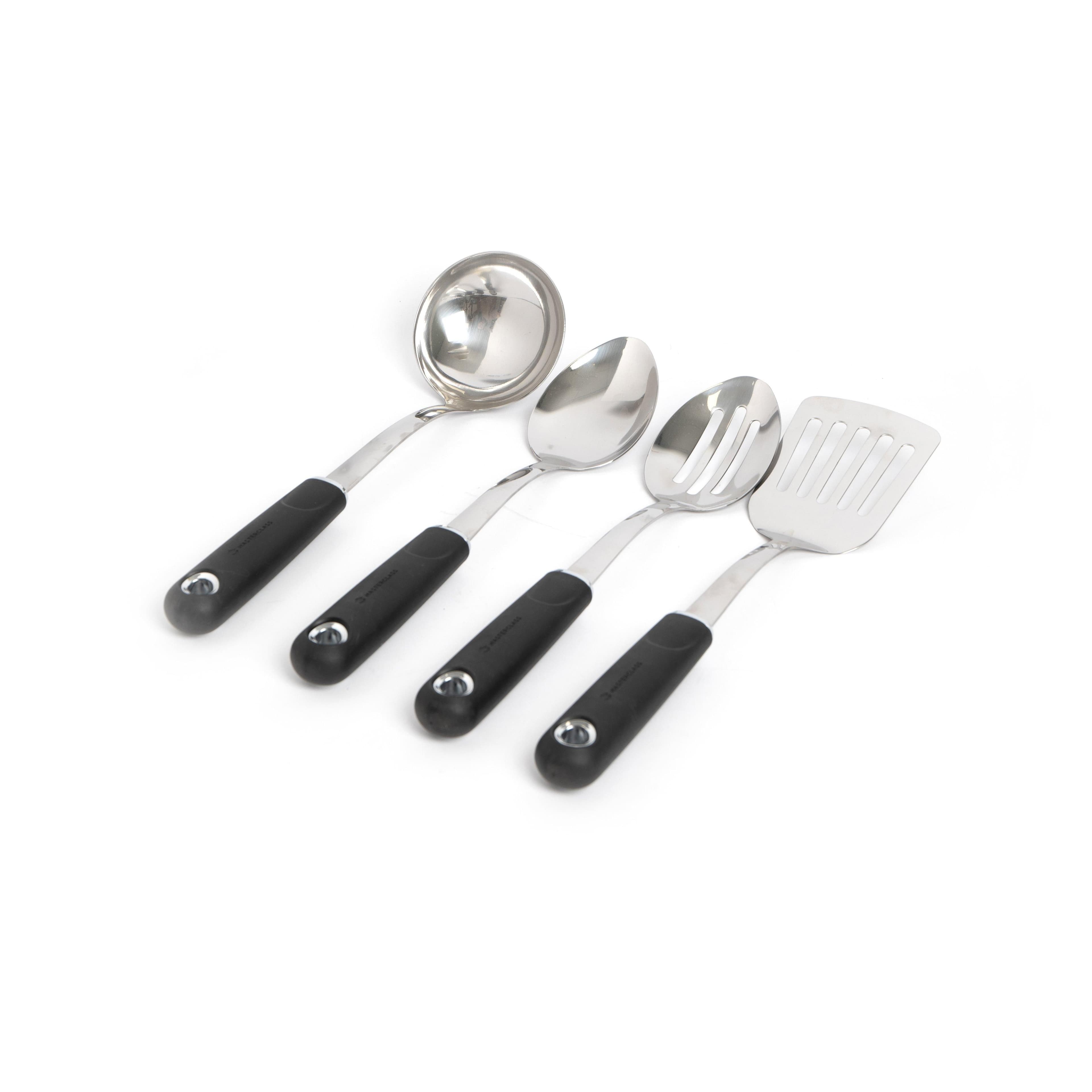 4pc Stainless Steel Utensil Set Cooking Spoon Slotted Spoon Slotted Turner Ladle