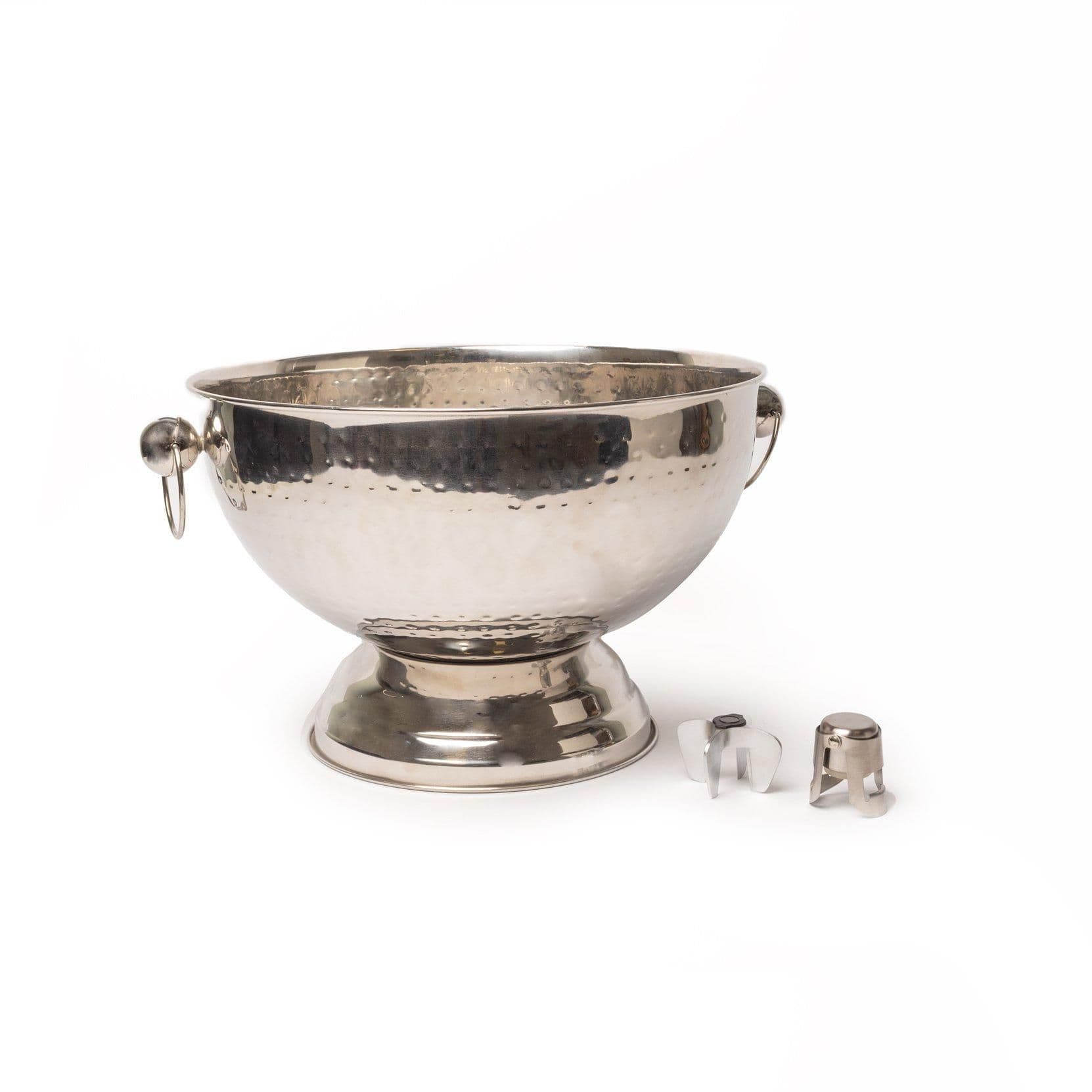 3pc Barware Set with Stainless Steel Champagne Ice Bowl, Bottle Opener and Bottle Stopper