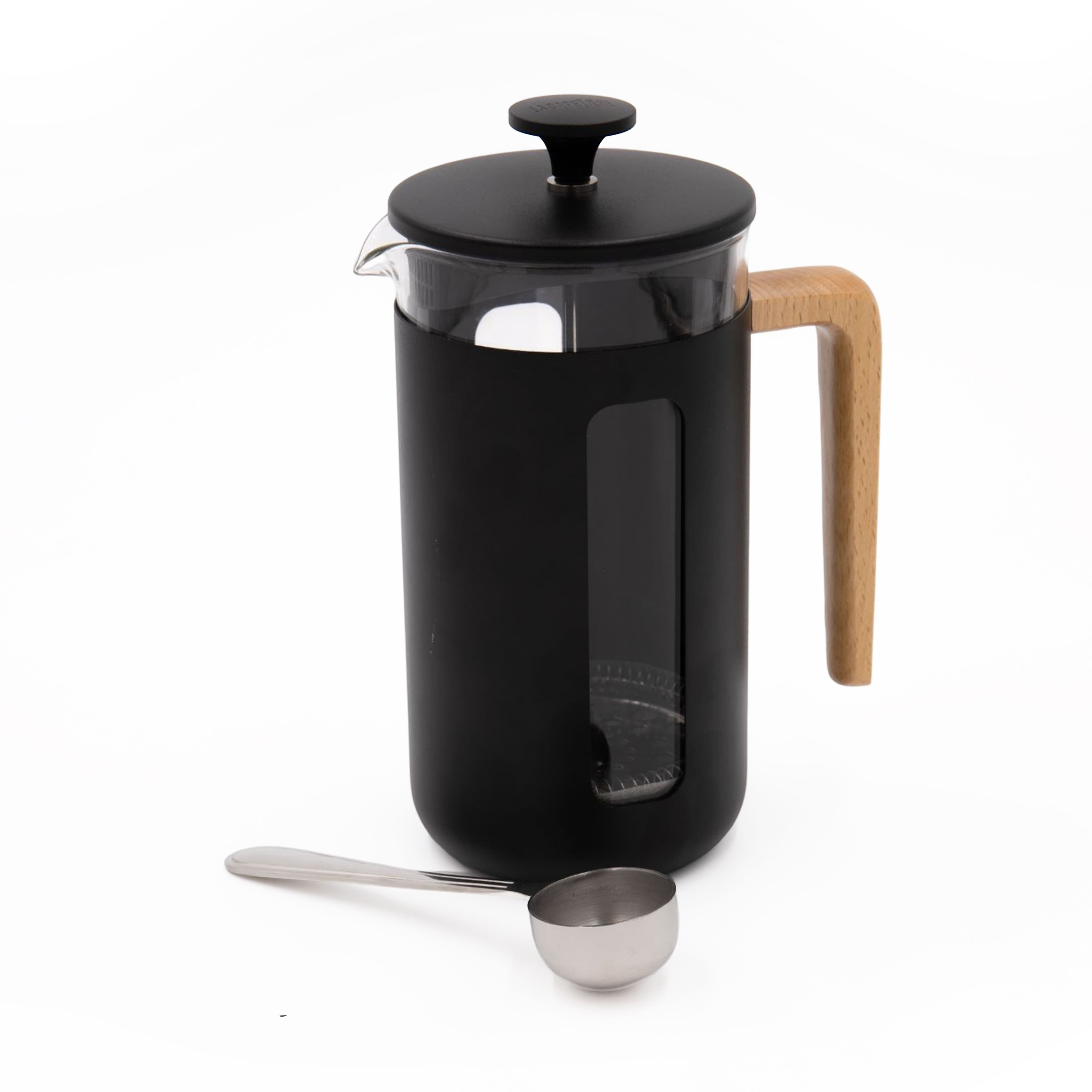 2pc Cafetière Set Pisa 8 Cup Cafetière Stainless Steel Coffee Measuring Scoop