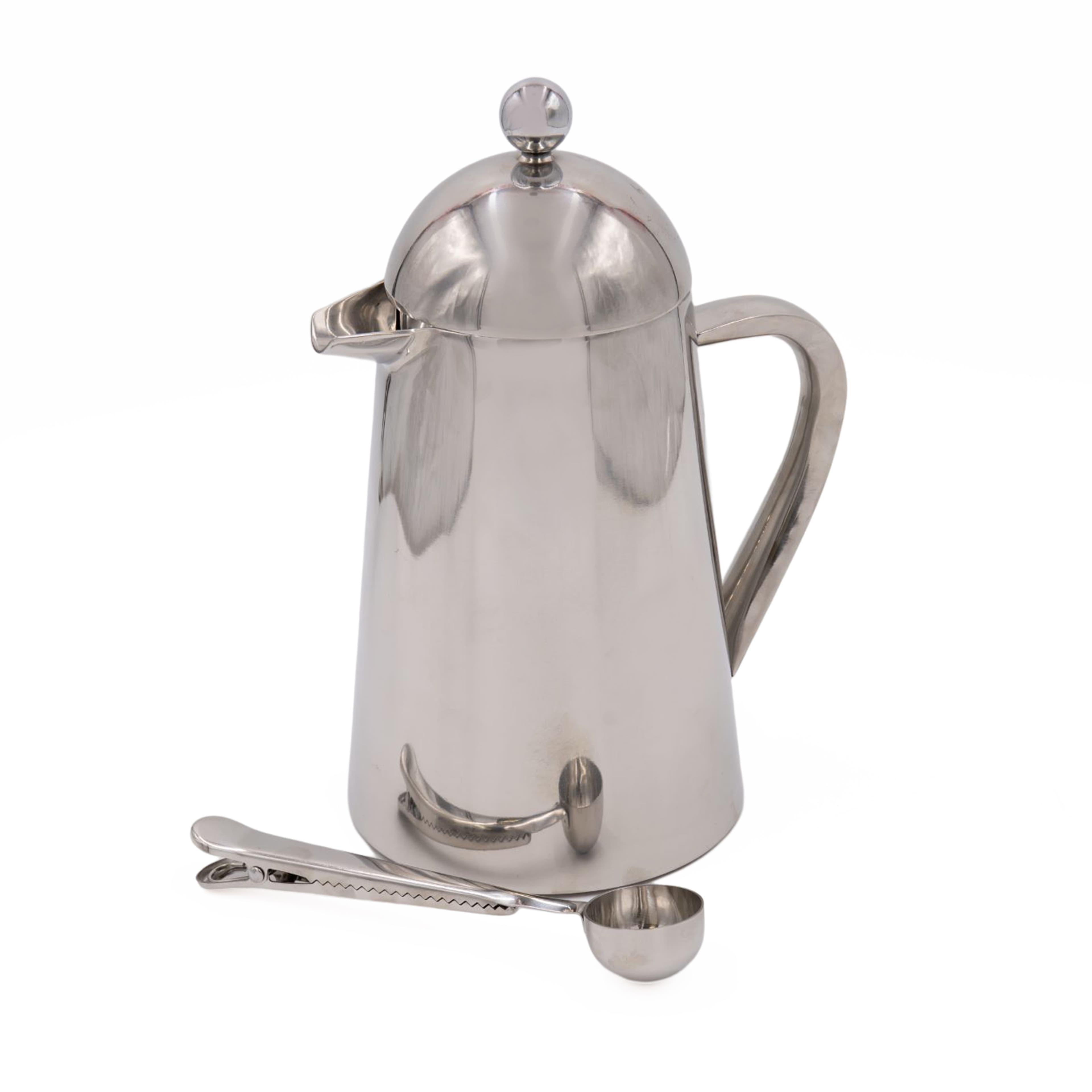2pc Cafetière Set Stainless Steel Havana 8 Cup Cafetière Coffee Measuring Spoon Clip