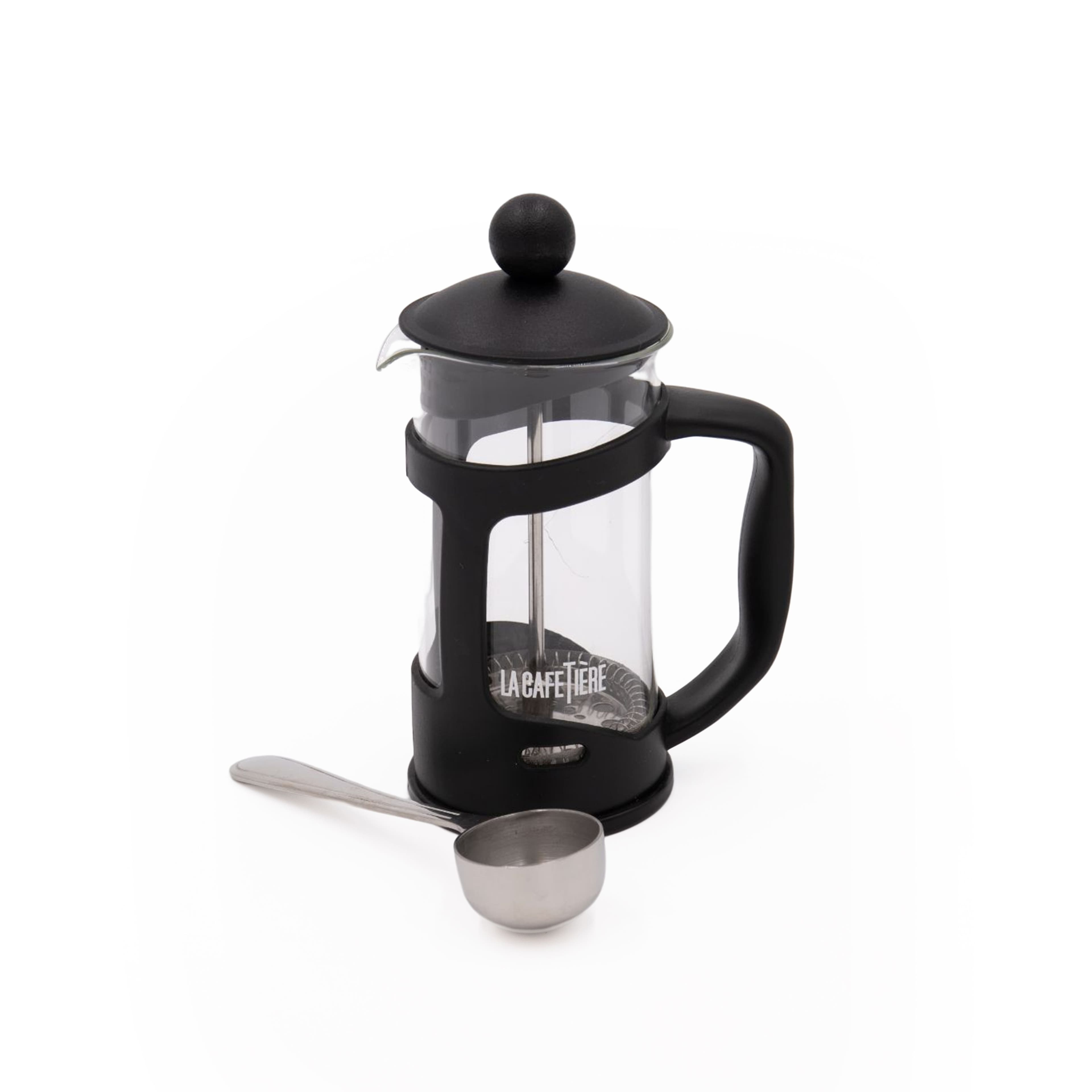 2pc Cafetière Set 3 Cup Plastic Cafetière Stainless Steel Coffee Measuring Scoop