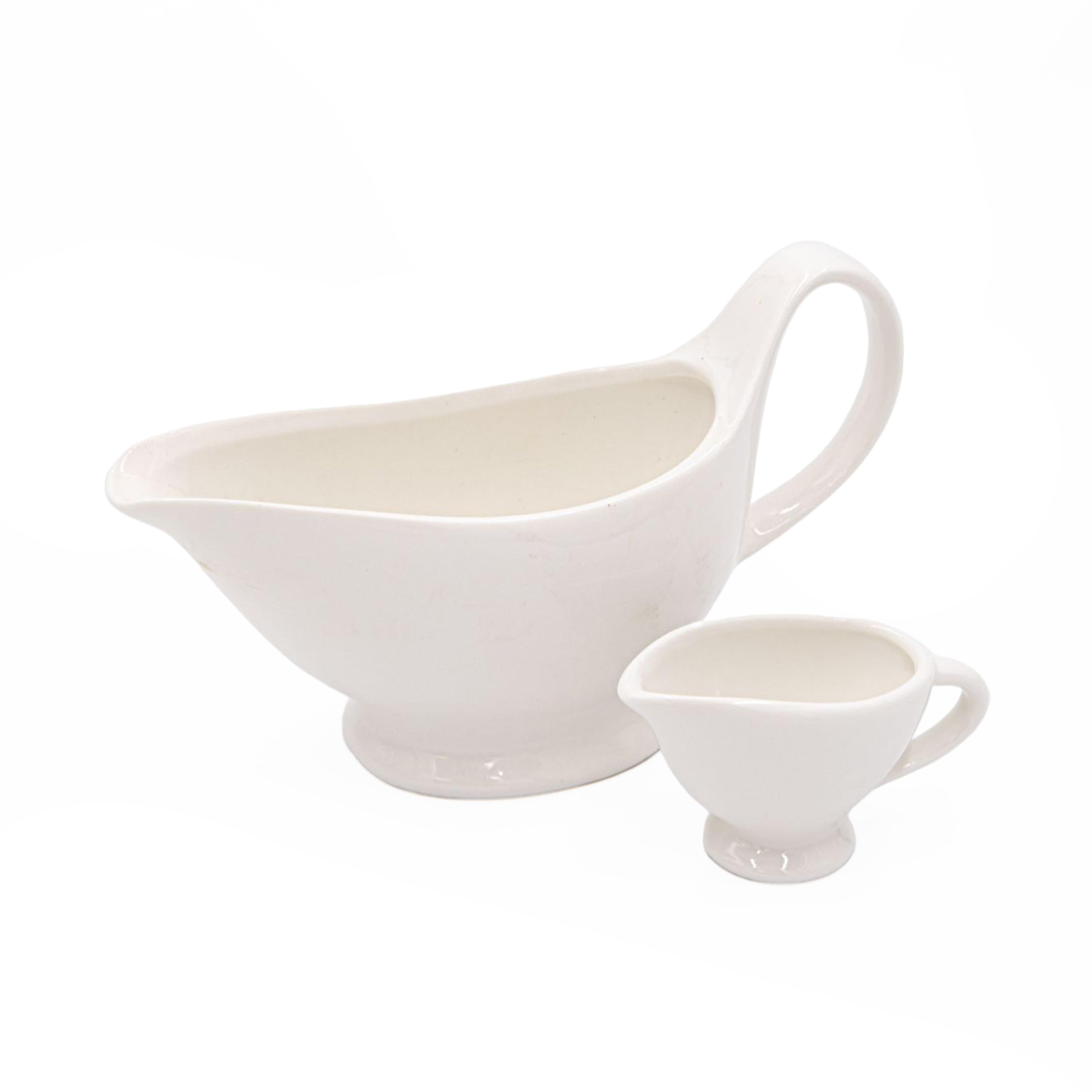 2pc Porcelain Tableware Set Sauce Boat Gravy Boat 400ml Basics