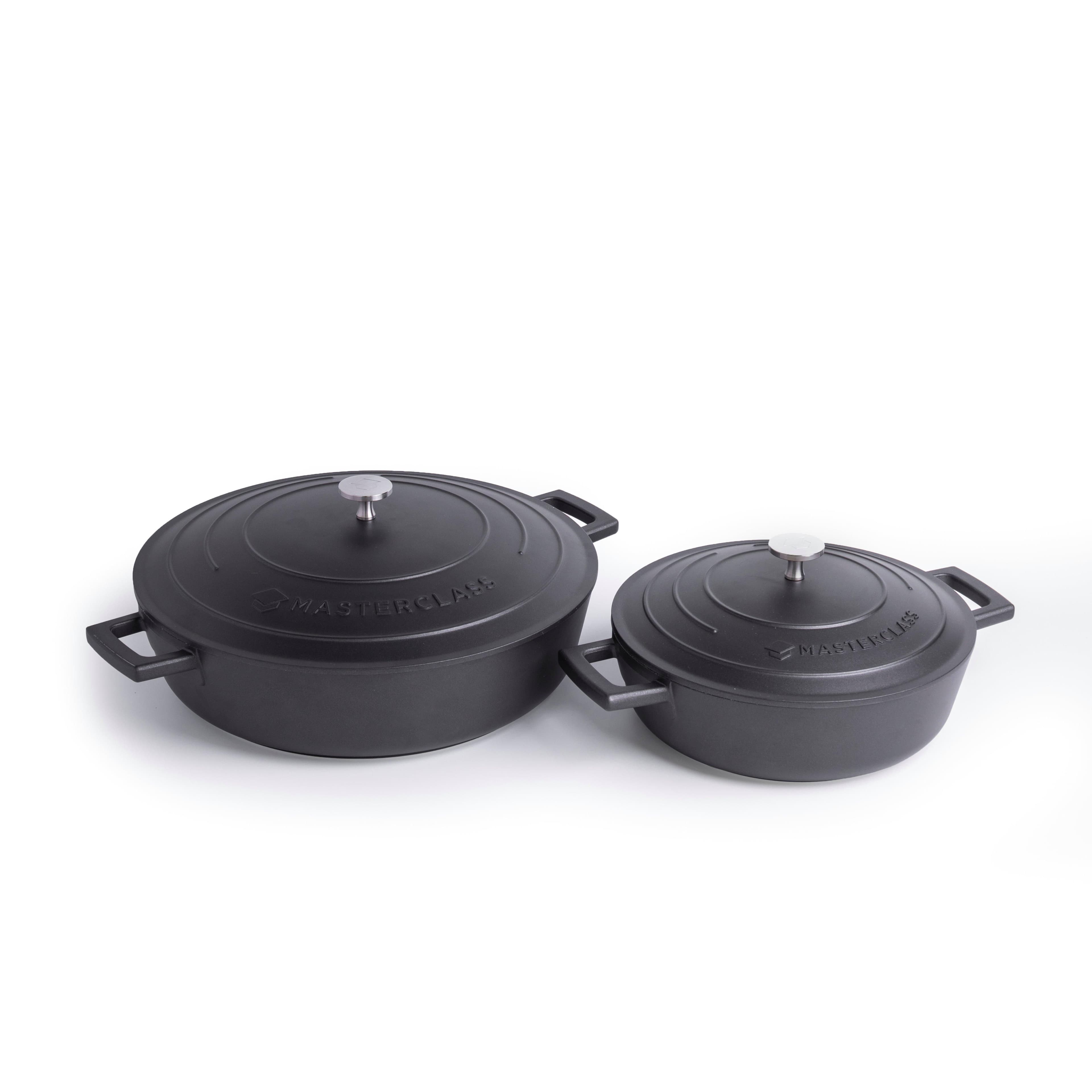 2pc Cast Aluminium Casserole Dish Set 2x Non Stick Casserole Dishes 5L