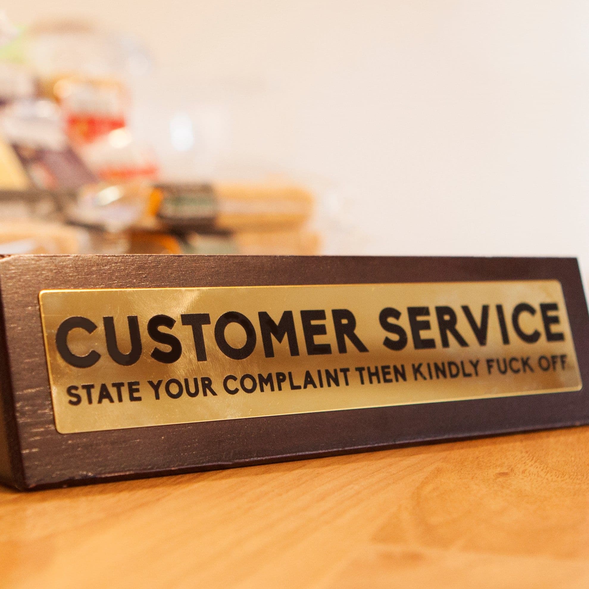 Customer Service' Wooden Desk Sign