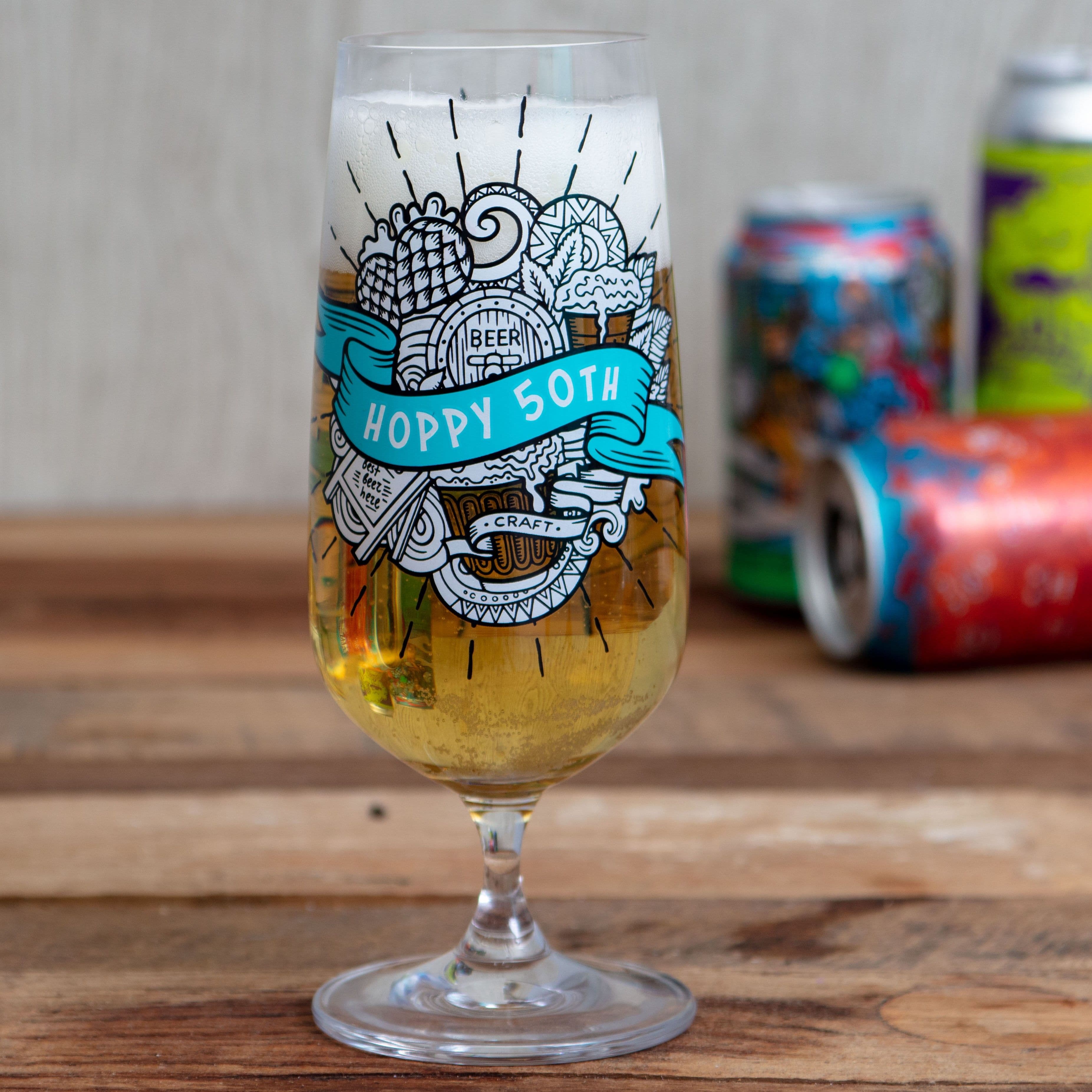 50th Birthday' Craft Beer Glass