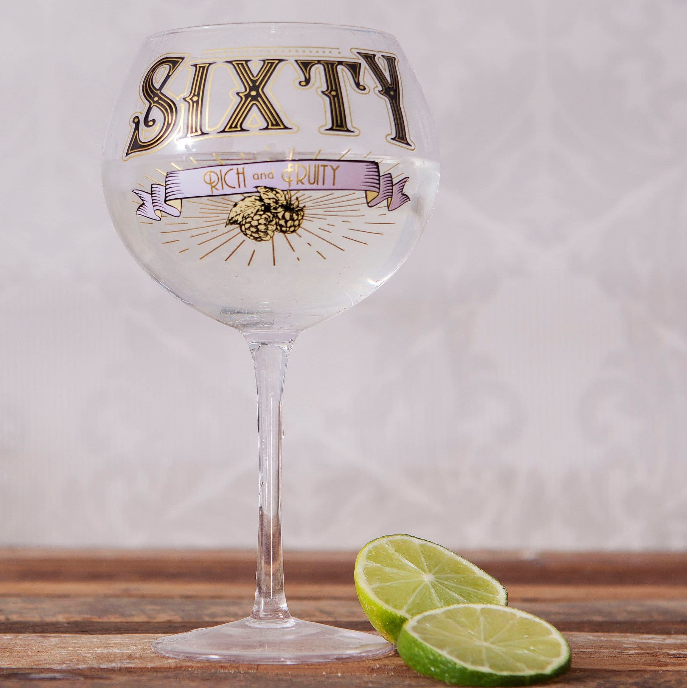 60th Birthday Gin Prohibition Glass