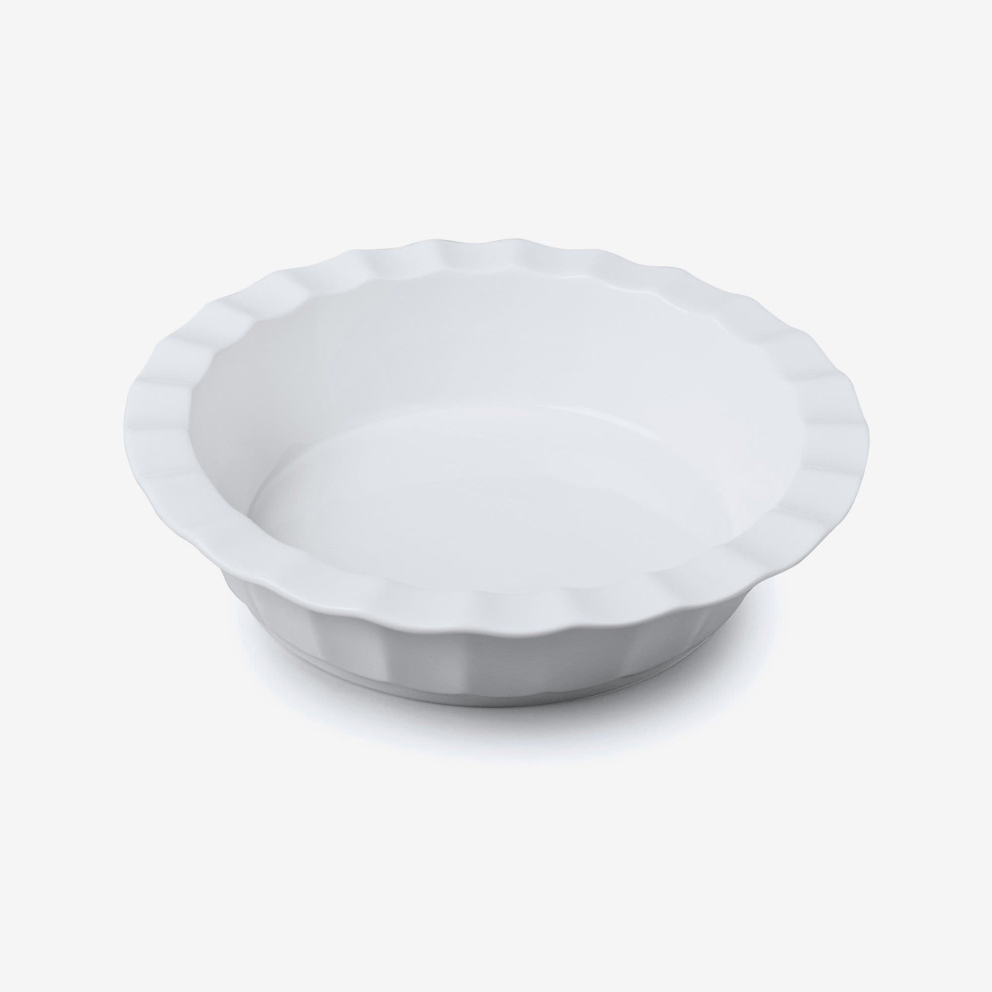 Porcelain Deep Round Crinkle Rim Pie Dish 23cm