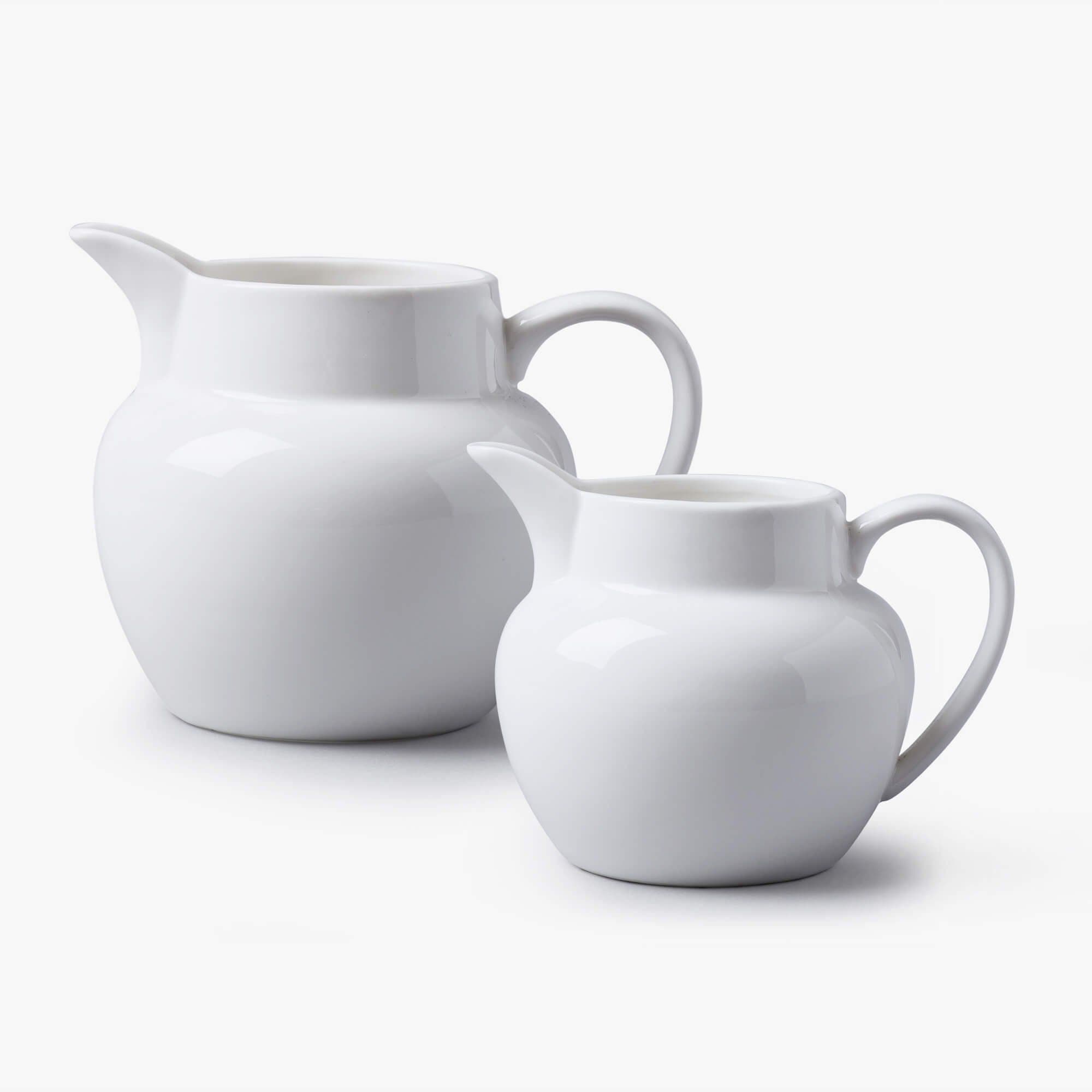 Porcelain Round Bellied Milk Jug Set 2