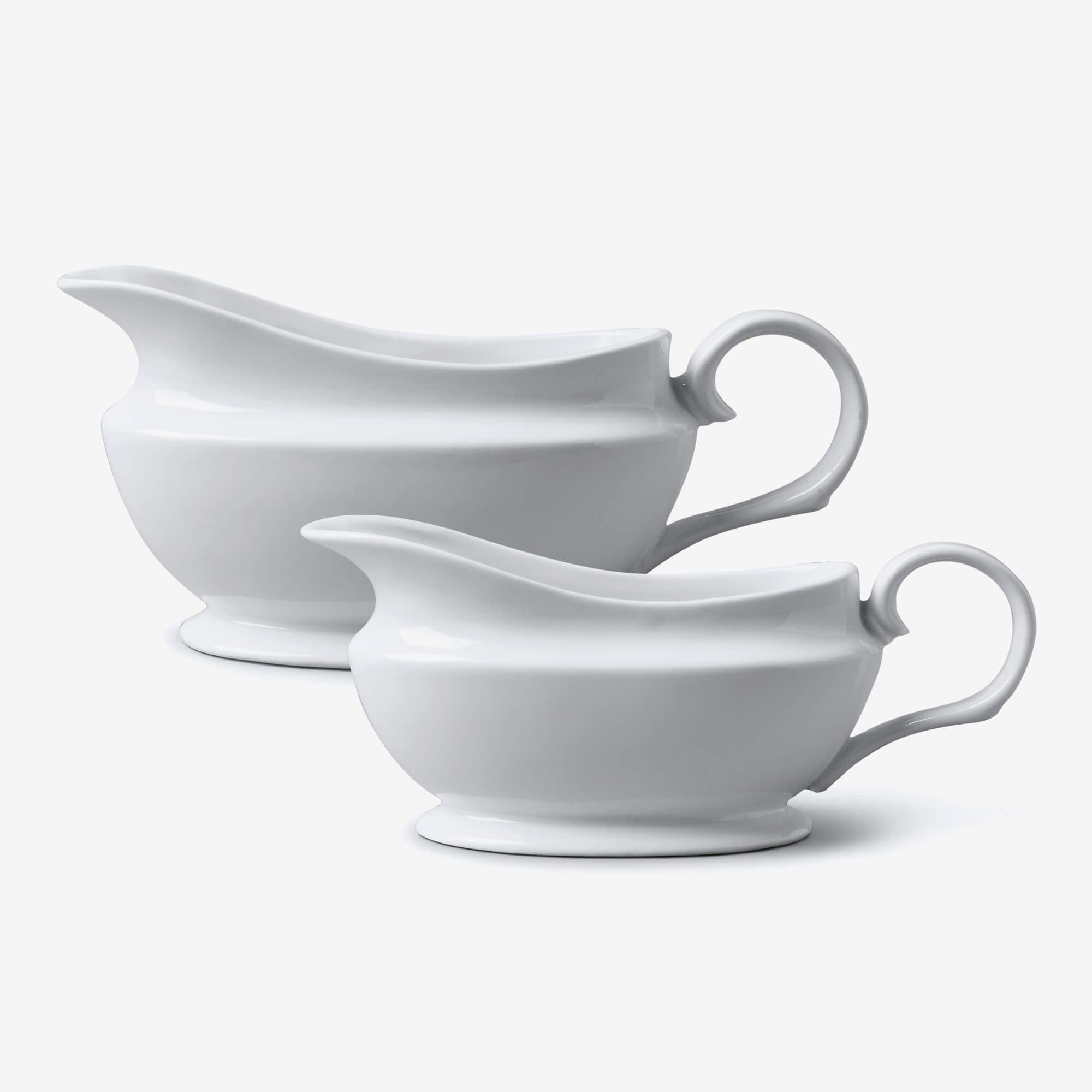 Porcelain Gravy & Sauce Boat Set 2