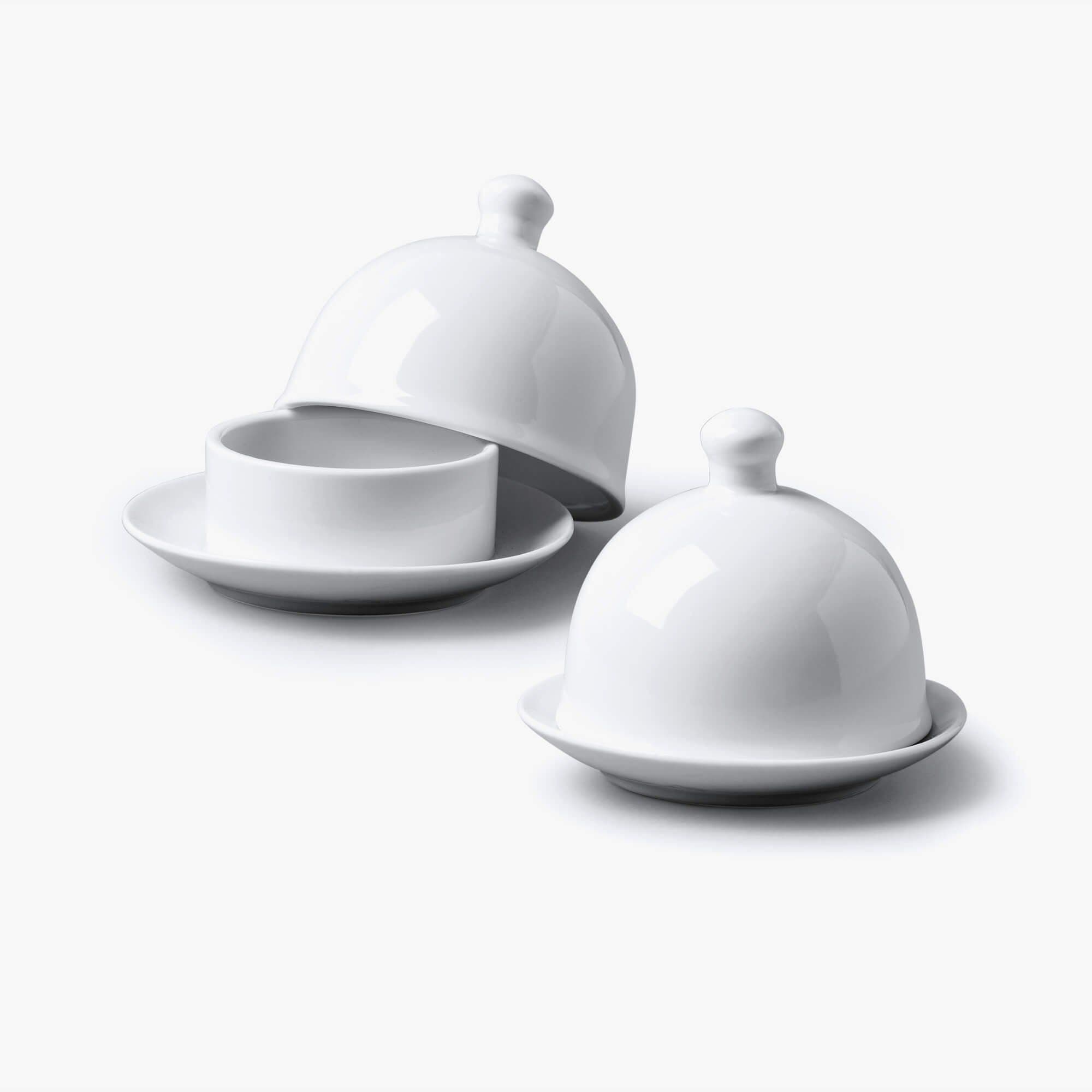 Porcelain Butter Pat Lid Set 2