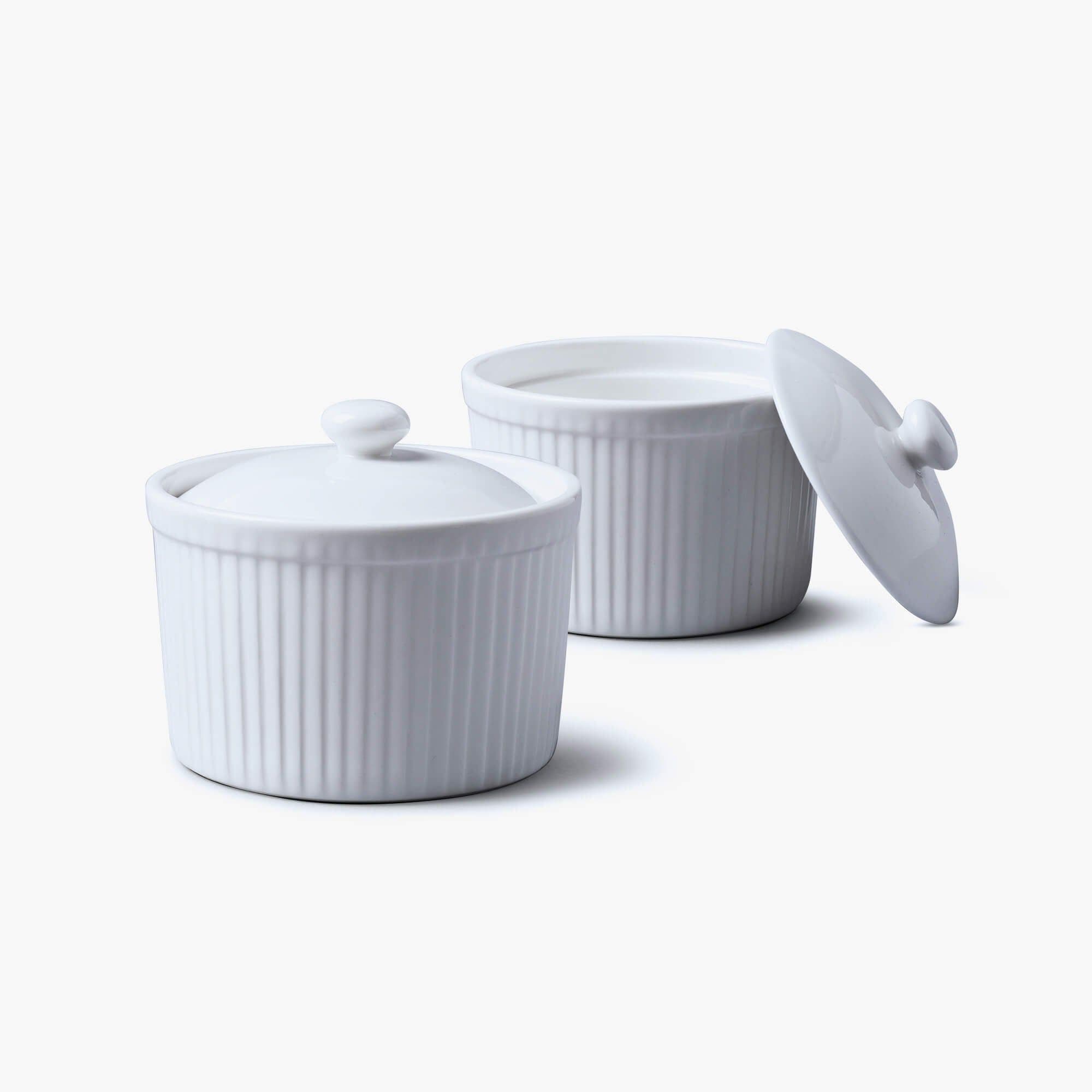 Porcelain Ramekin Lid 9cm Set 2