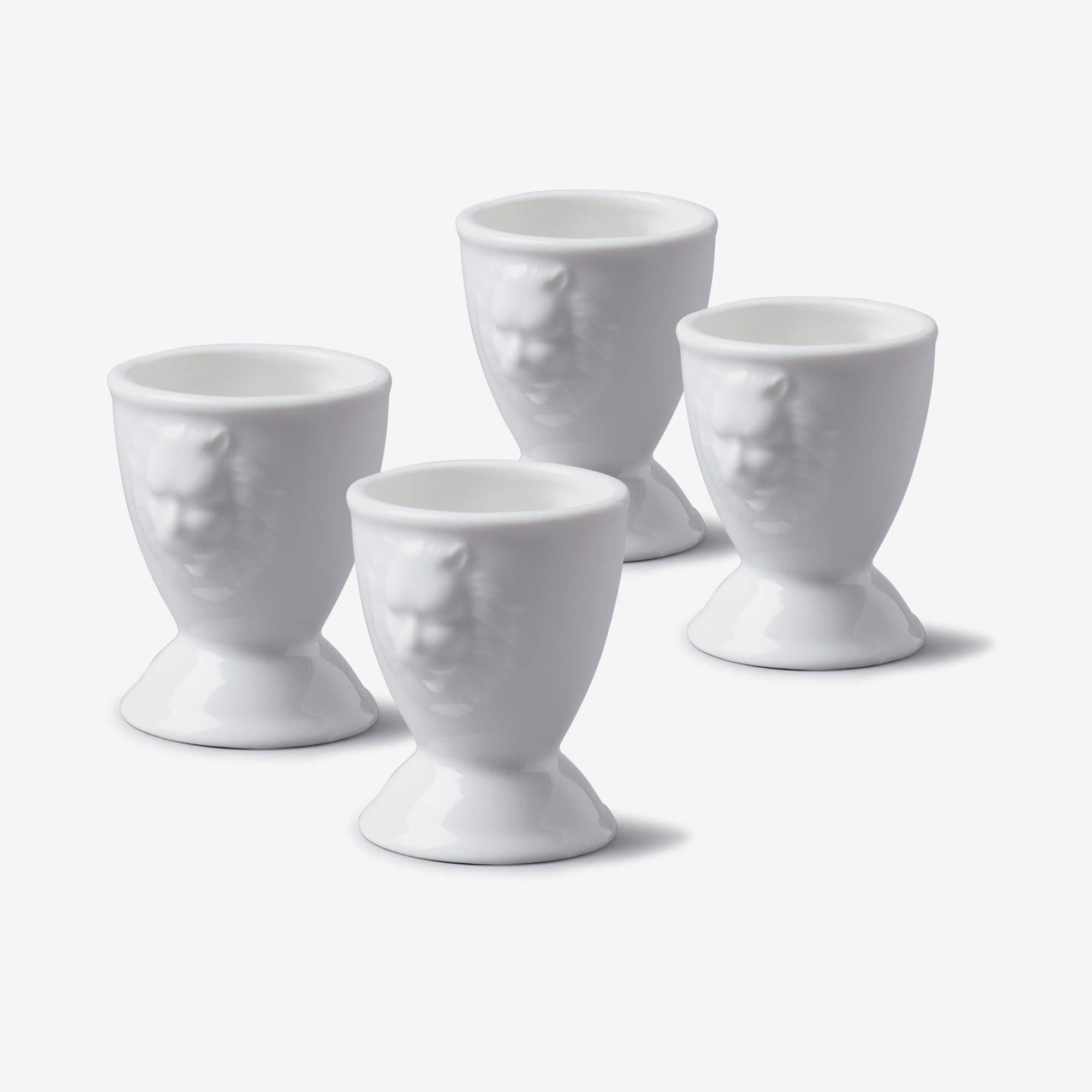 Porcelain Lion Head Single Egg Cup Set 4