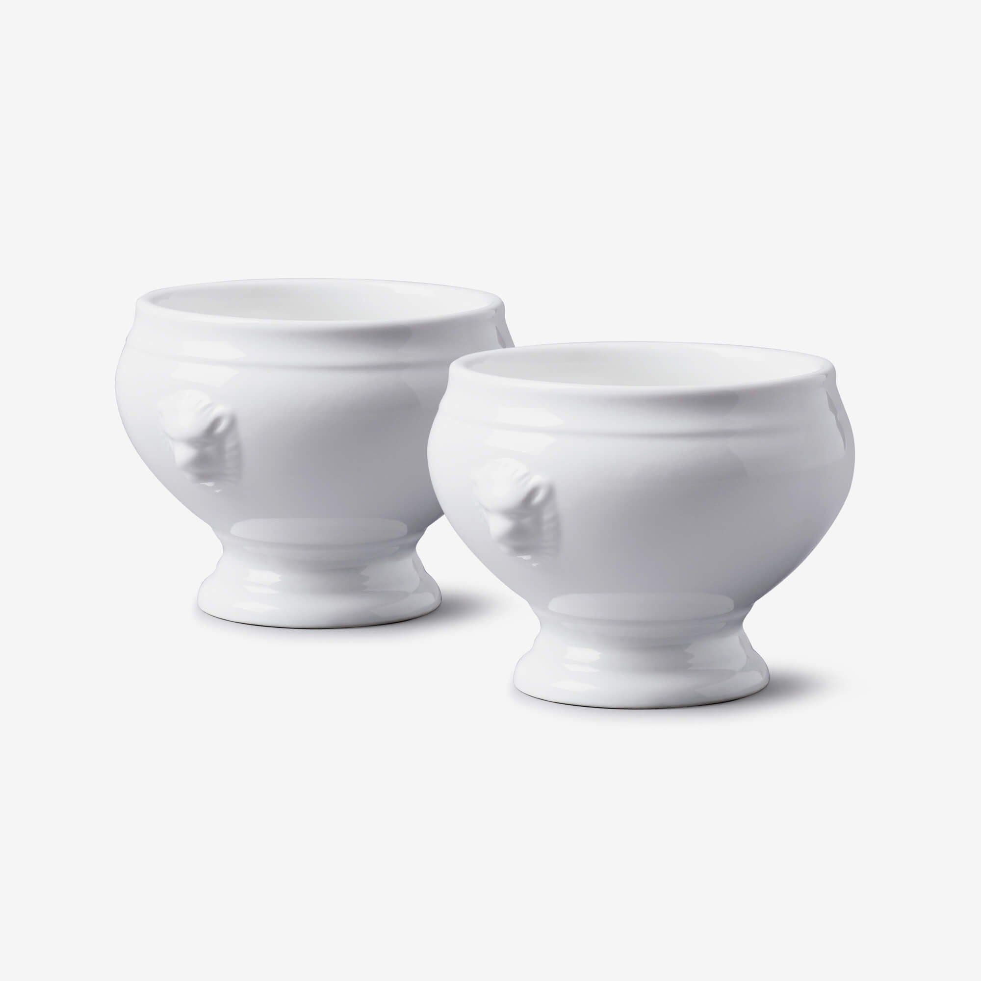Porcelain Lion Head Soup Bowl Set 2