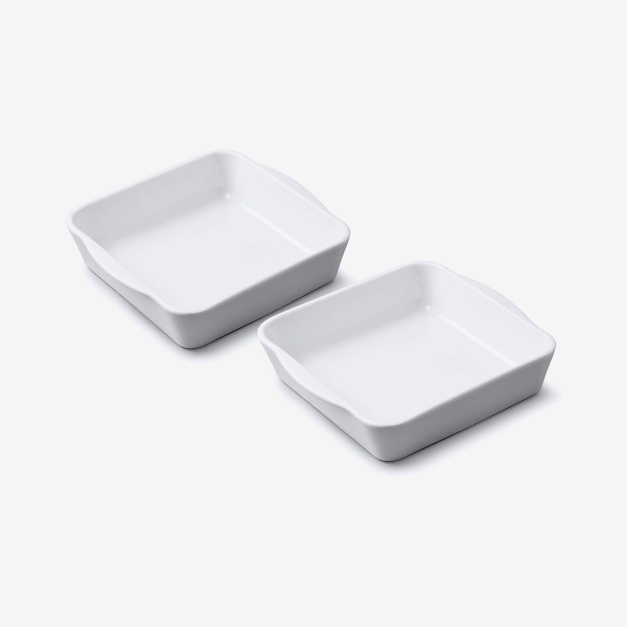 Porcelain Square Baker Set 2 13.5cm