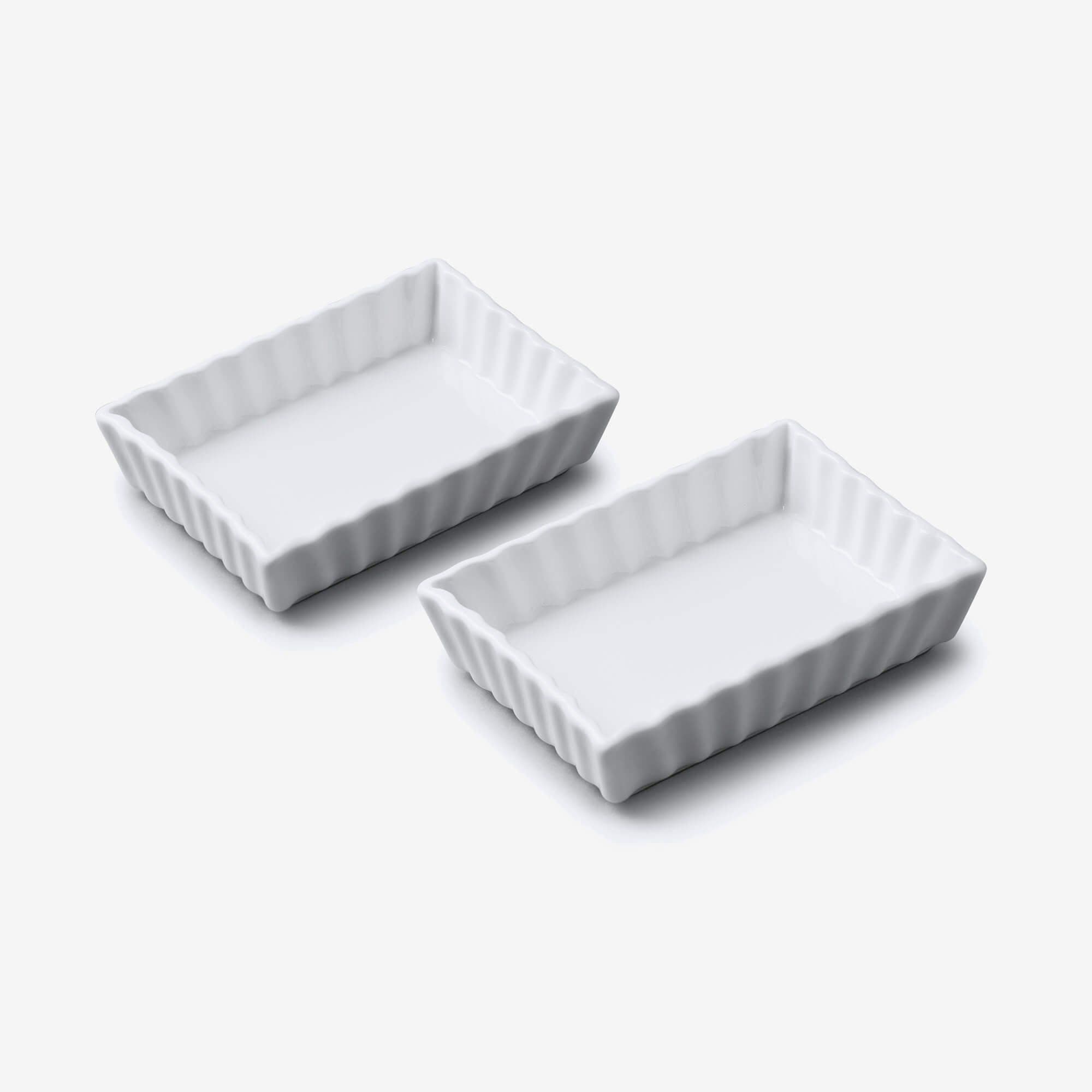 Porcelain Rectangular Flan Dish Set 2