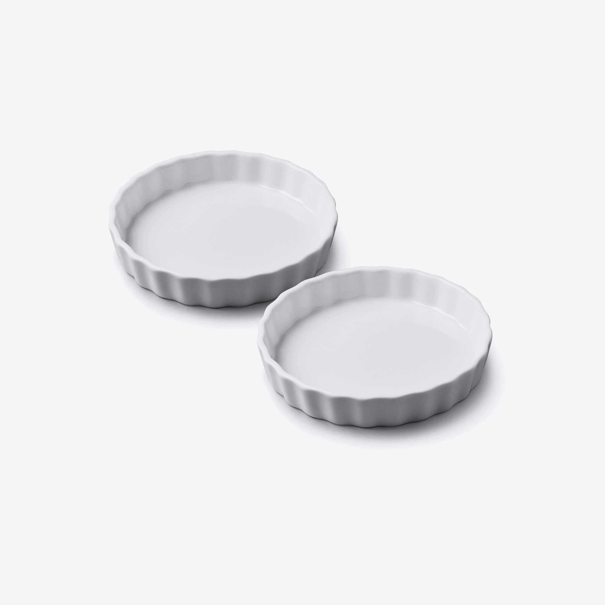 Porcelain Round Flan Dish 11cm Set 2
