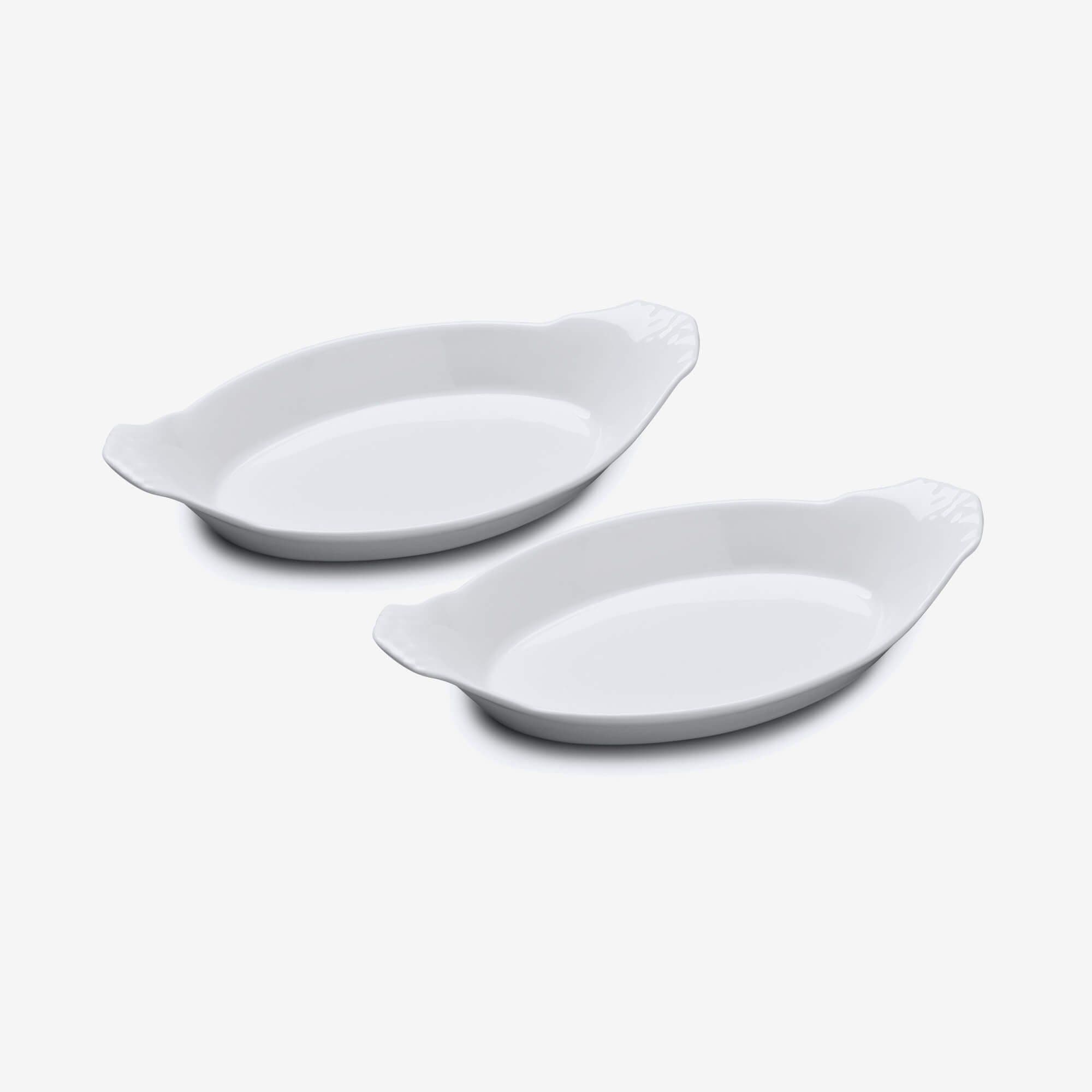 Porcelain Traditional Oval Gratin Dish 26cm Set 2