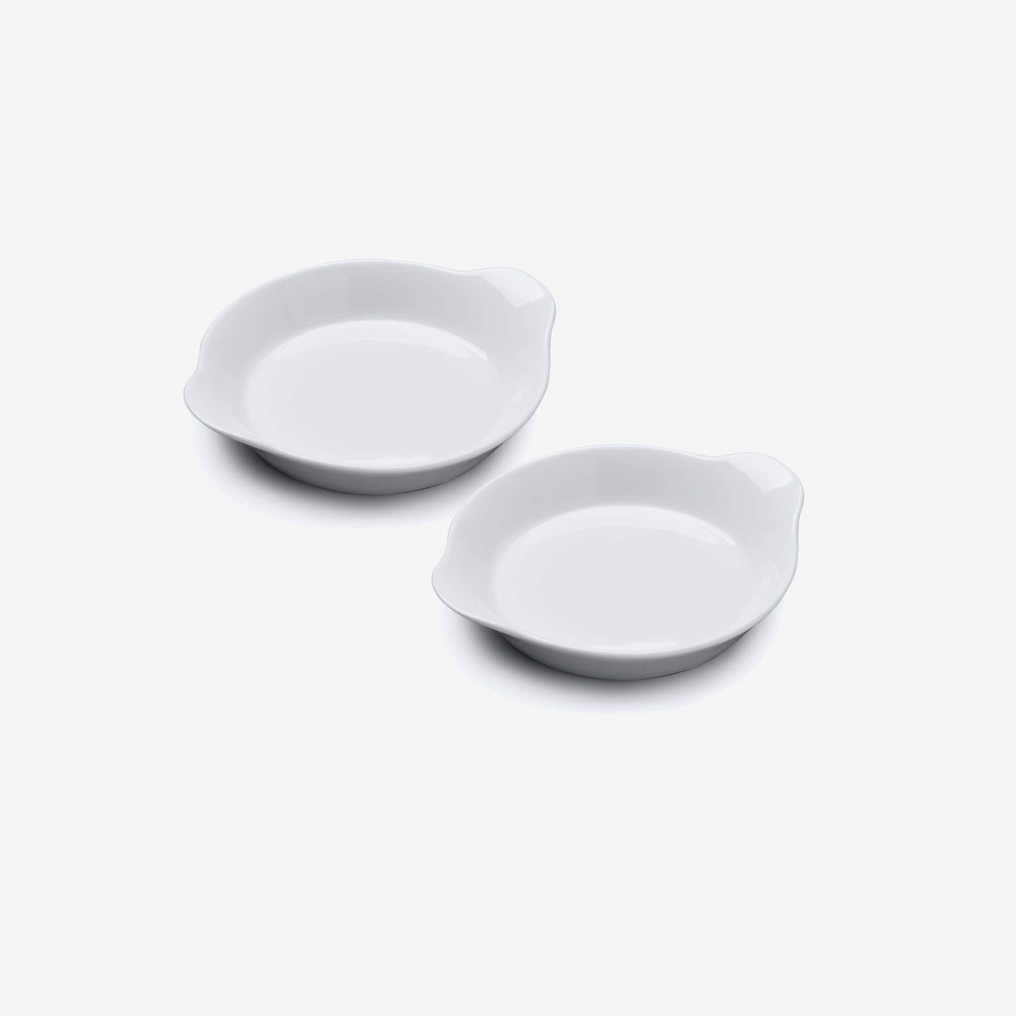 Porcelain Round Gratin Dish 15cm Set 2