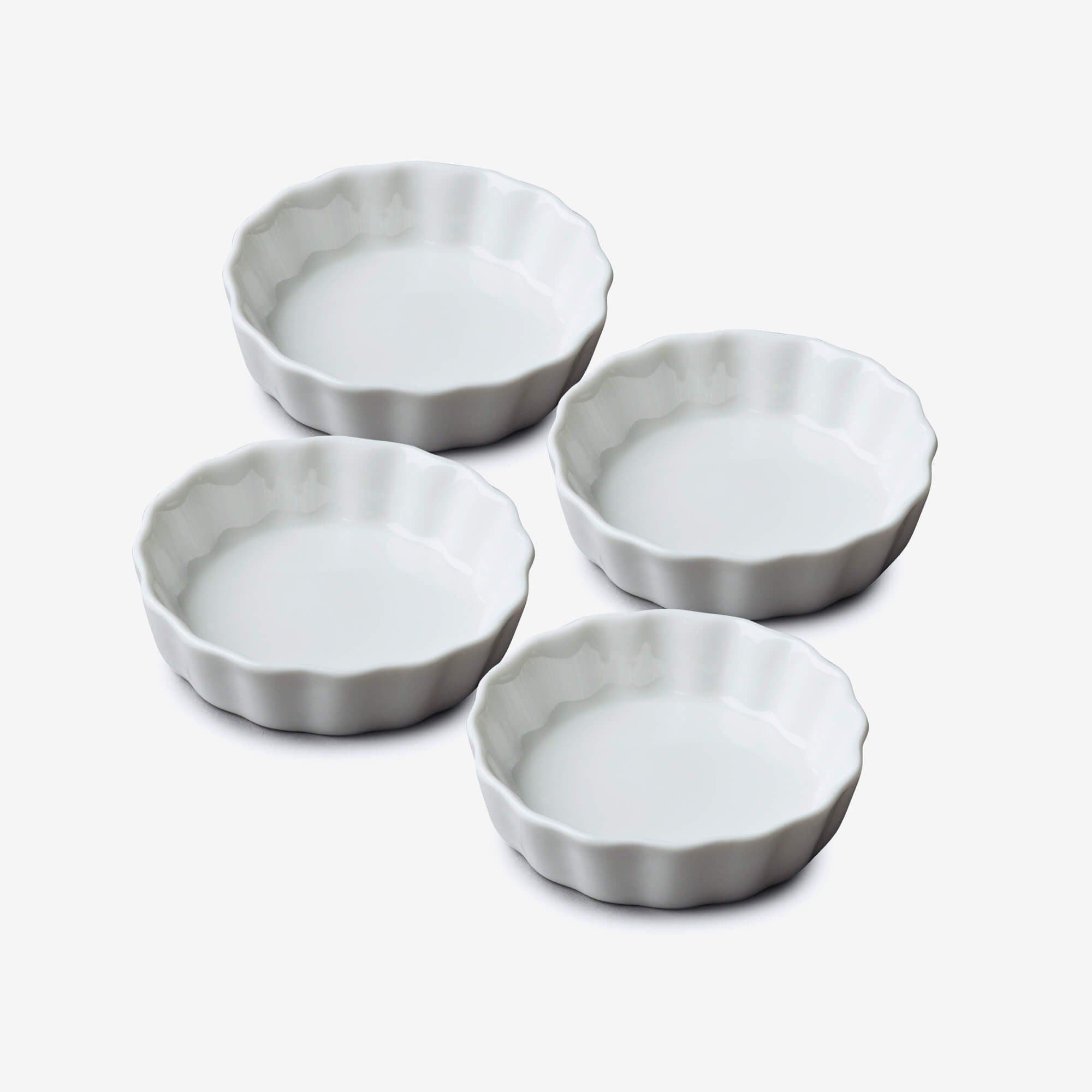 Porcelain Mini Flan Dish Set 4