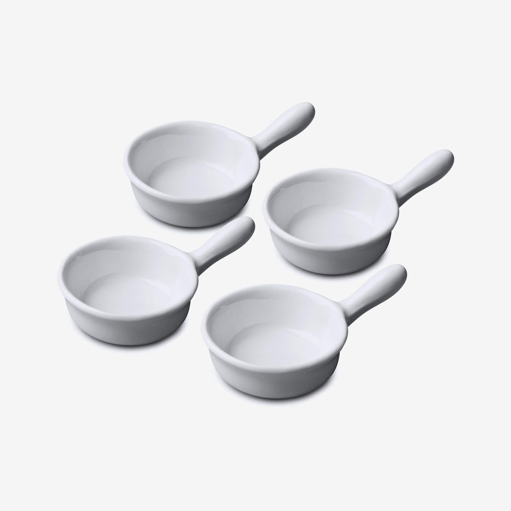 Porcelain Mini Serving Dish Handle Set 4