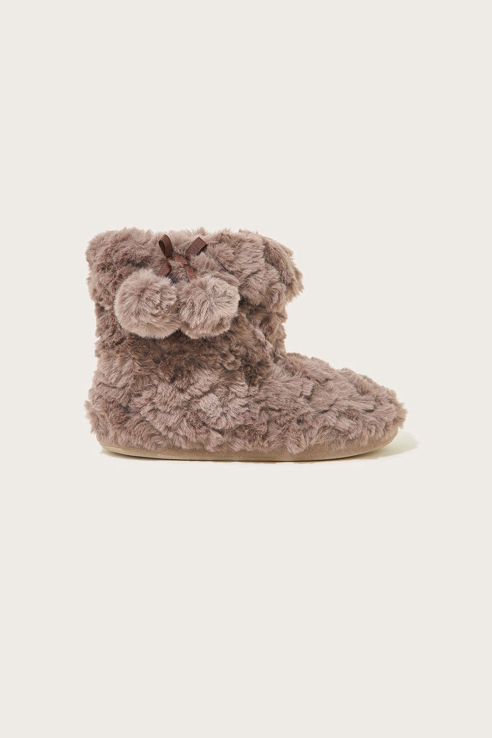 Faux Fur Pom Pom Slipper Boots