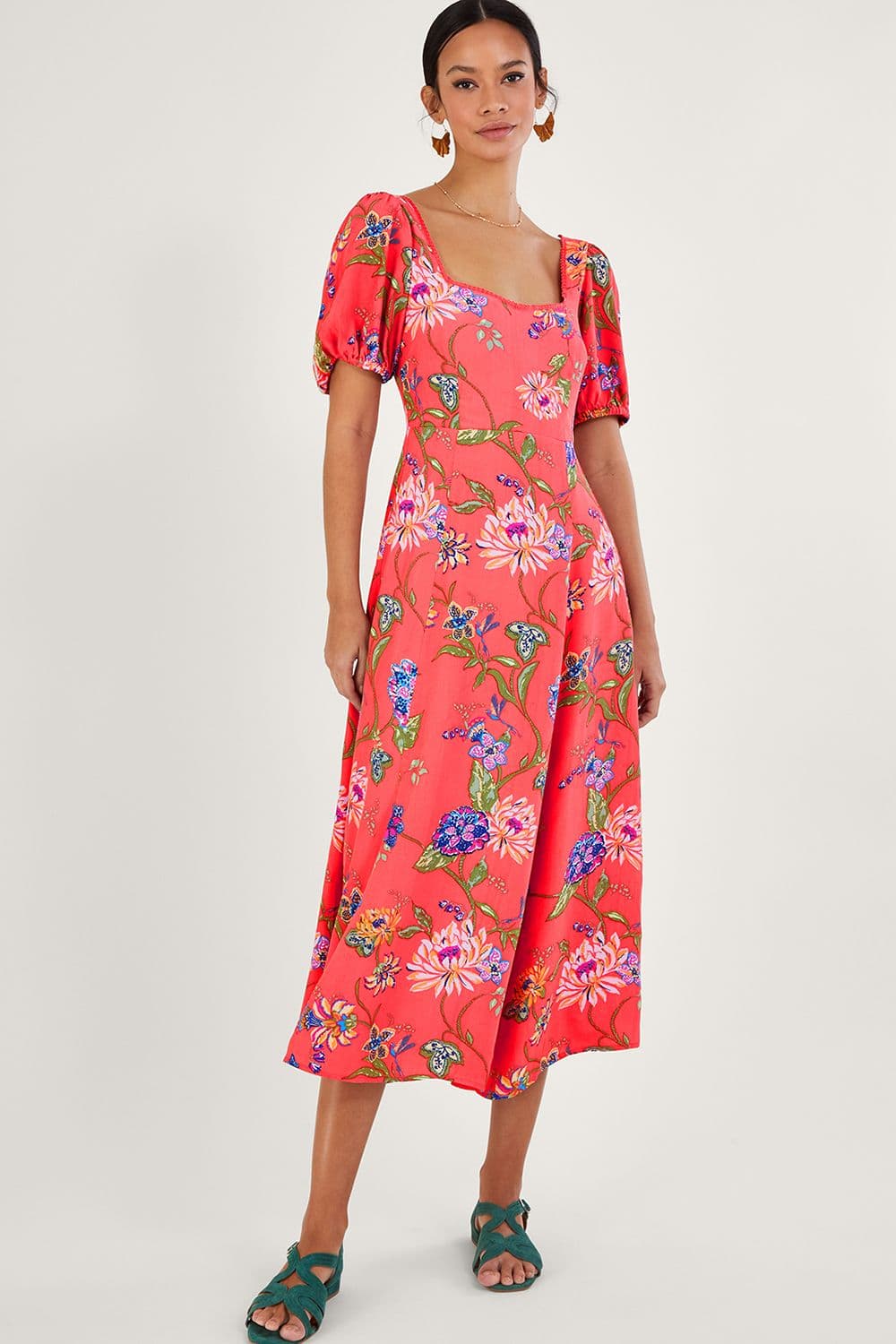 Regina Floral Print Tea Dress Sustainable Viscose