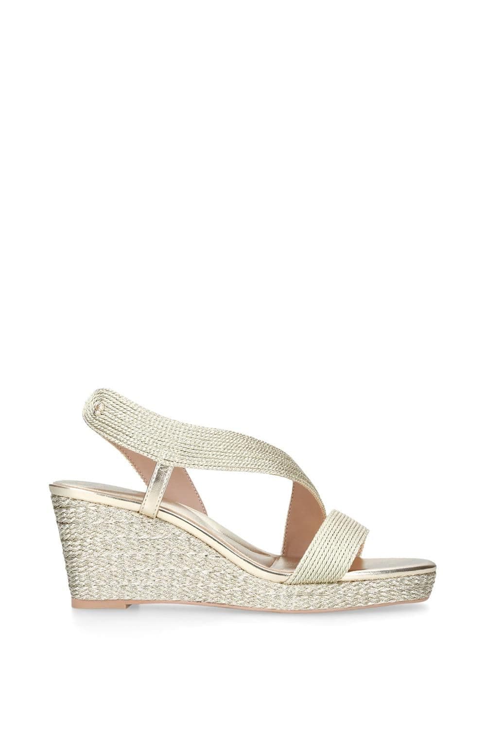 Carvela Women's 'Gala Wedge 70' Fabric Heels in Gold | Size: 7