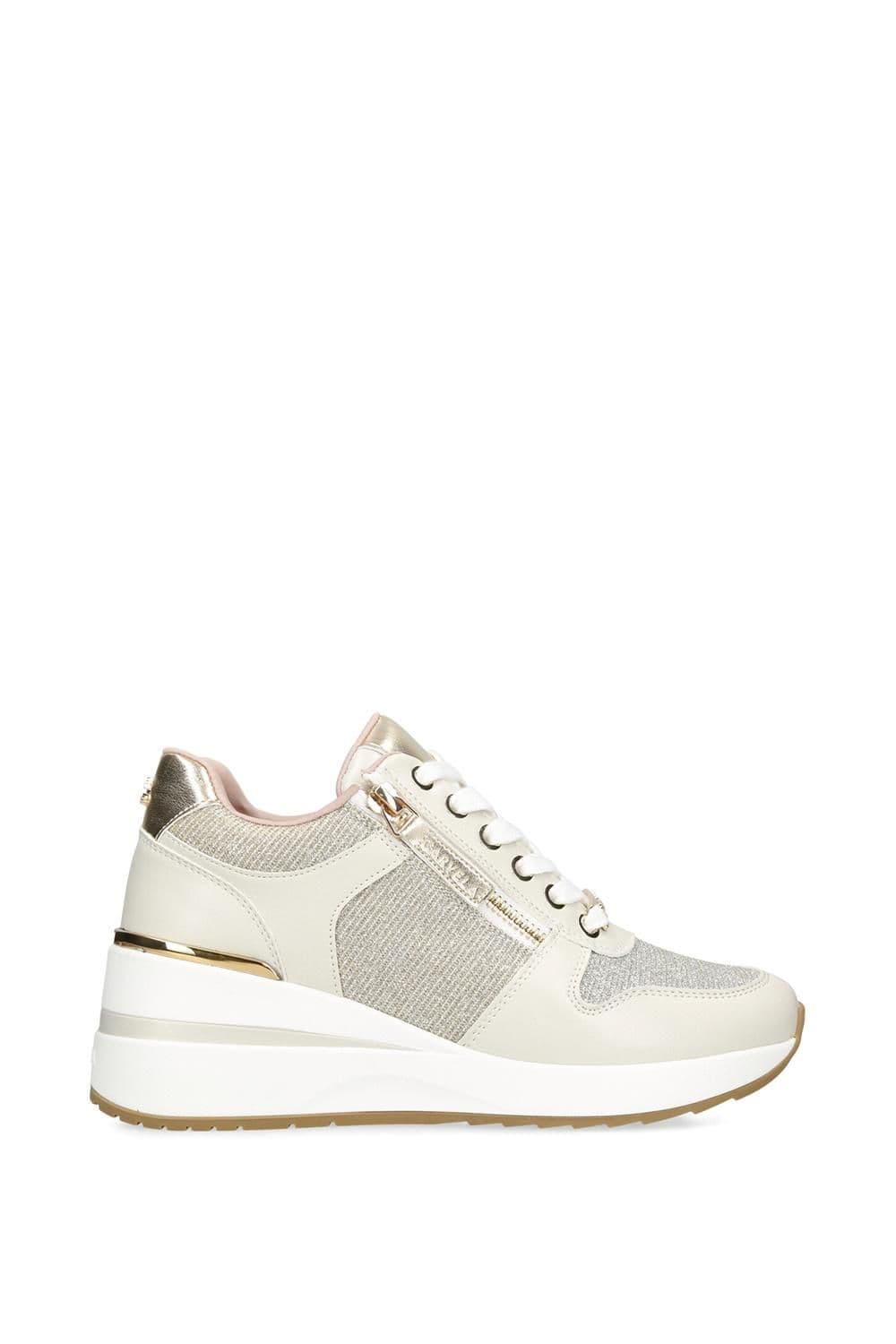 Carvela Women's 'High Rise' Fabric Trainers in Gold | Size: 5