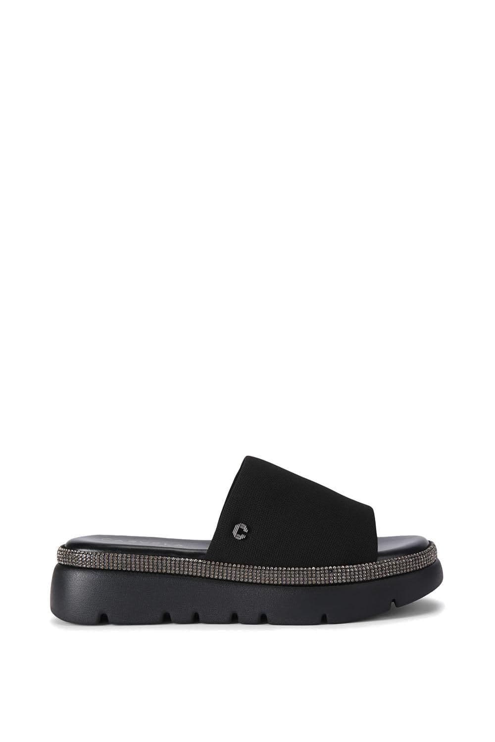 Carvela Women's 'Dazzle Flatform' Fabric Flats in Black | Size: 5