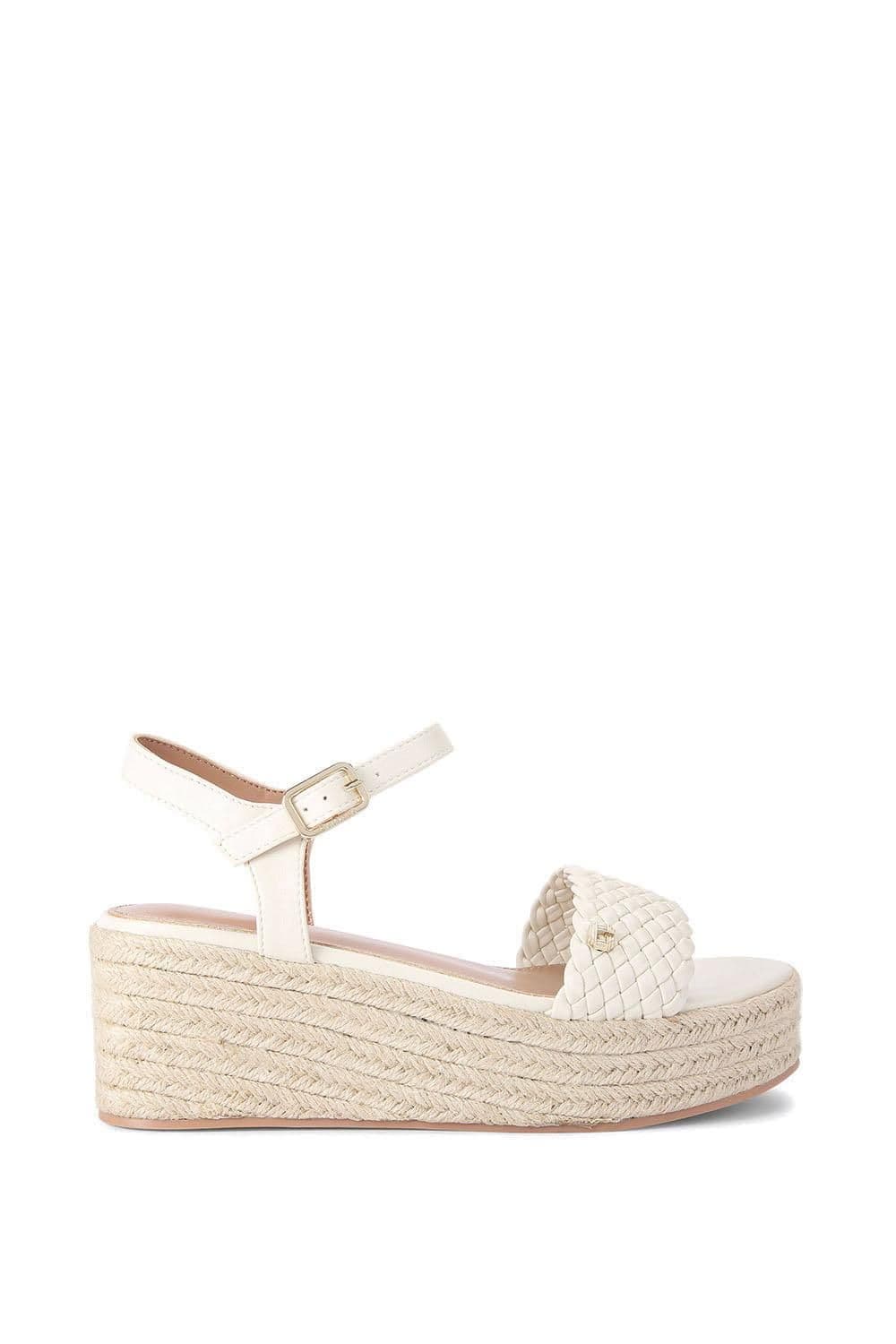 Carvela Women's 'Treccia Flatform' Sandals in Cream | Size: 8