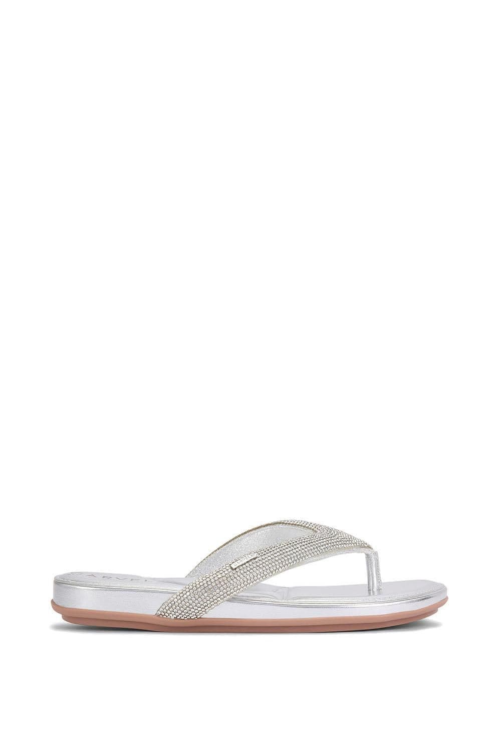 Carvela Women's 'Riviera Jewel' Sandals in Silver | Size: 6