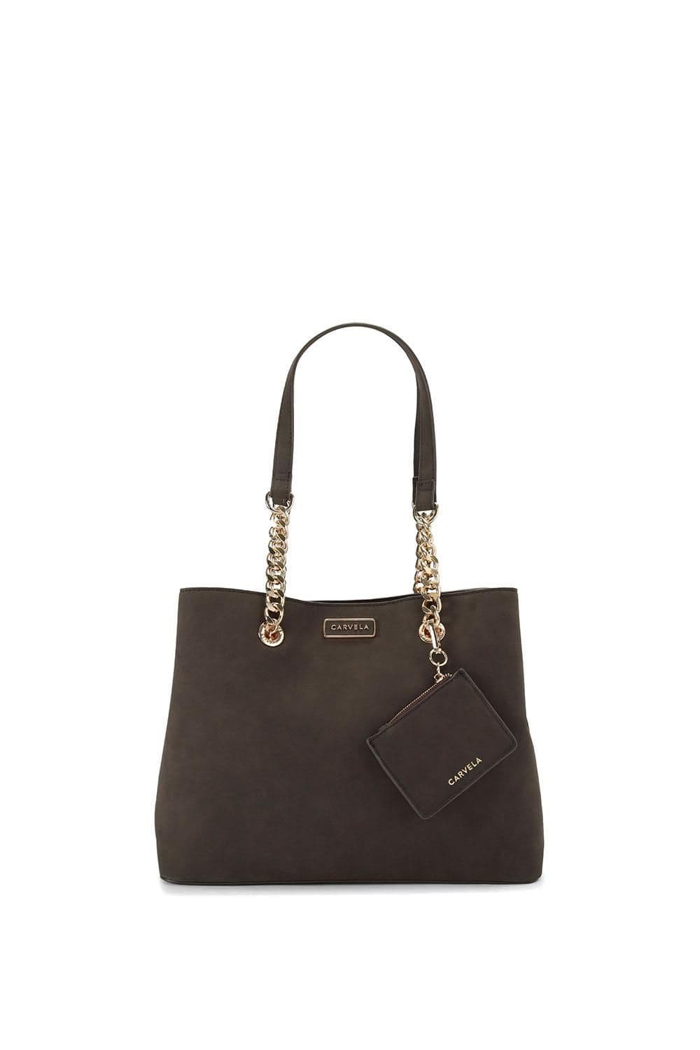 Carvela Women's 'Cammie 3' Suedette Bag in Dark Brown