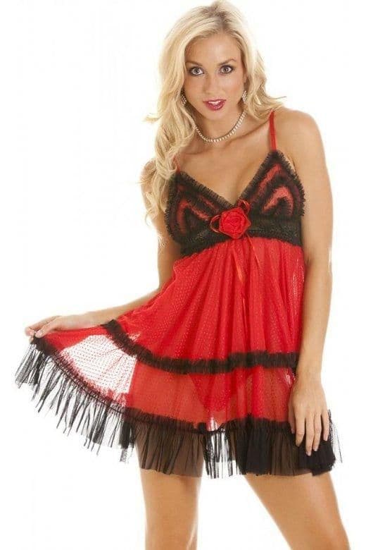 Sheer Mesh Babydoll Thong