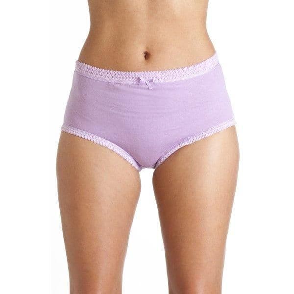 Three Pack High Waisted Comfort Briefs Frilled Waist Line & Centre Bow