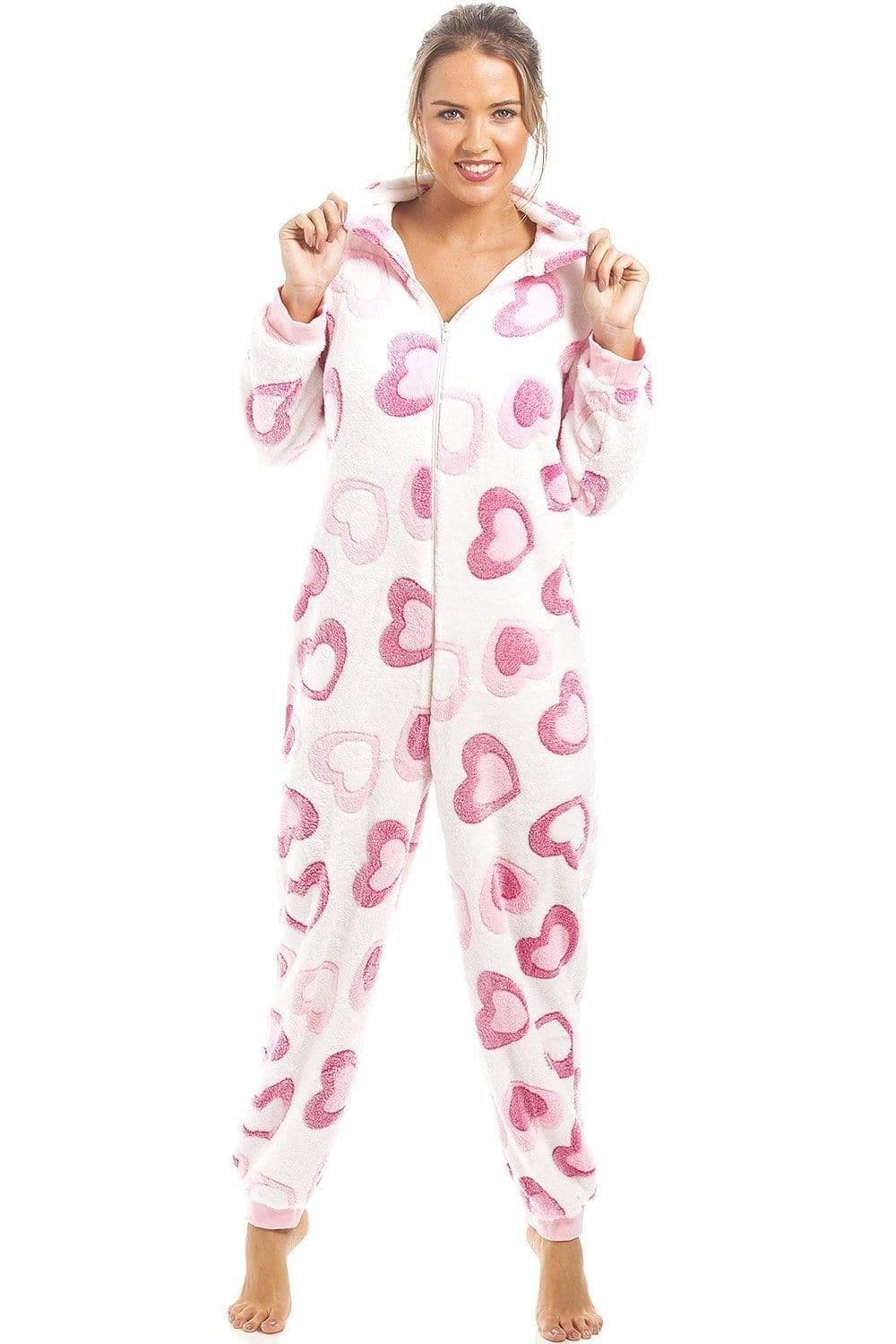 Supersoft Fleece Heart Print Onesie