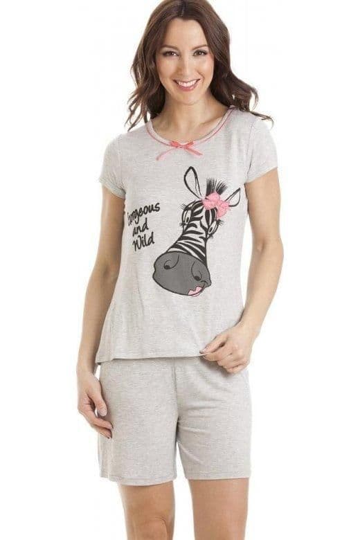 Short Sleeve Zebra Motif Short Pyjamas
