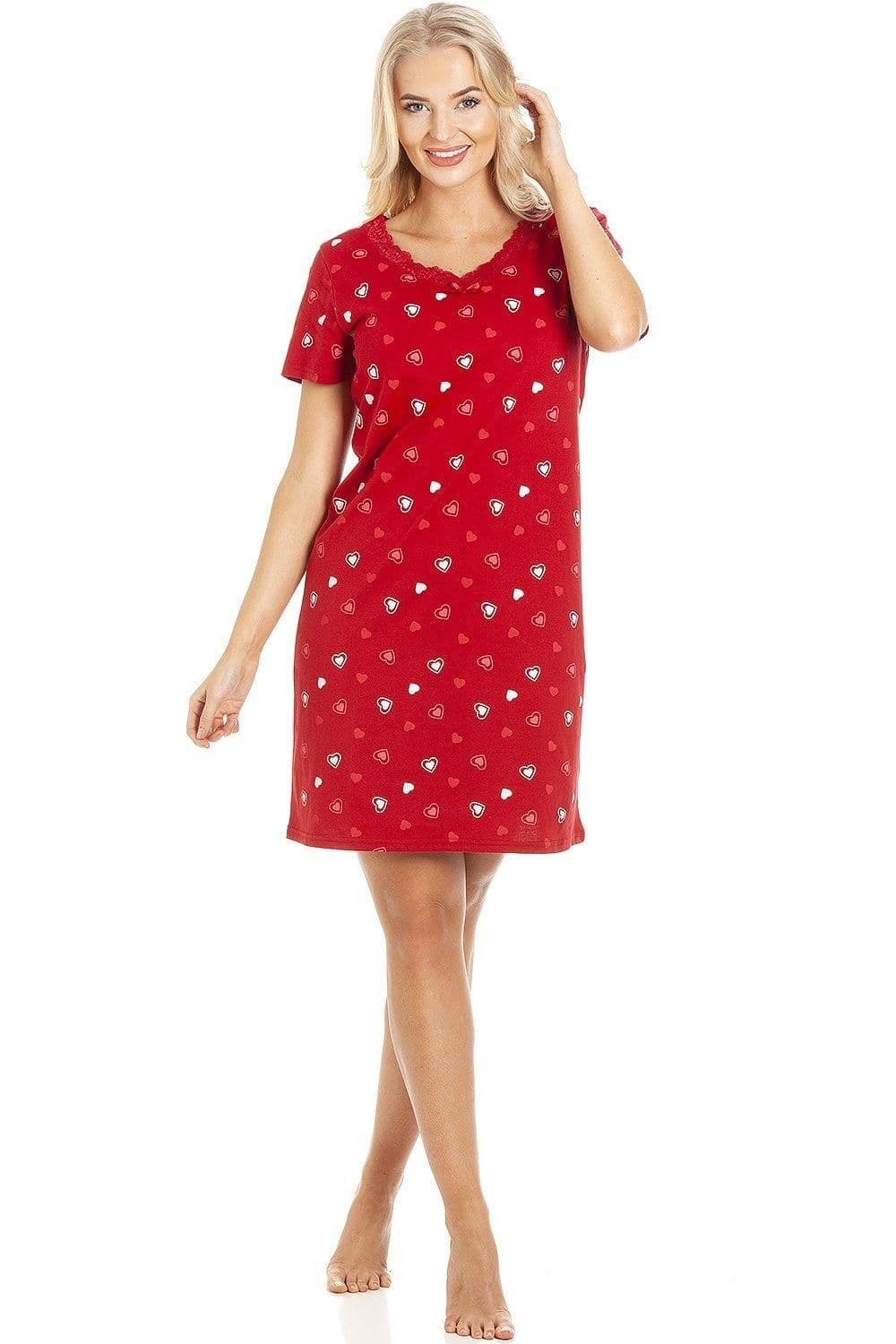 Heart Print Cotton Summer Nightdress