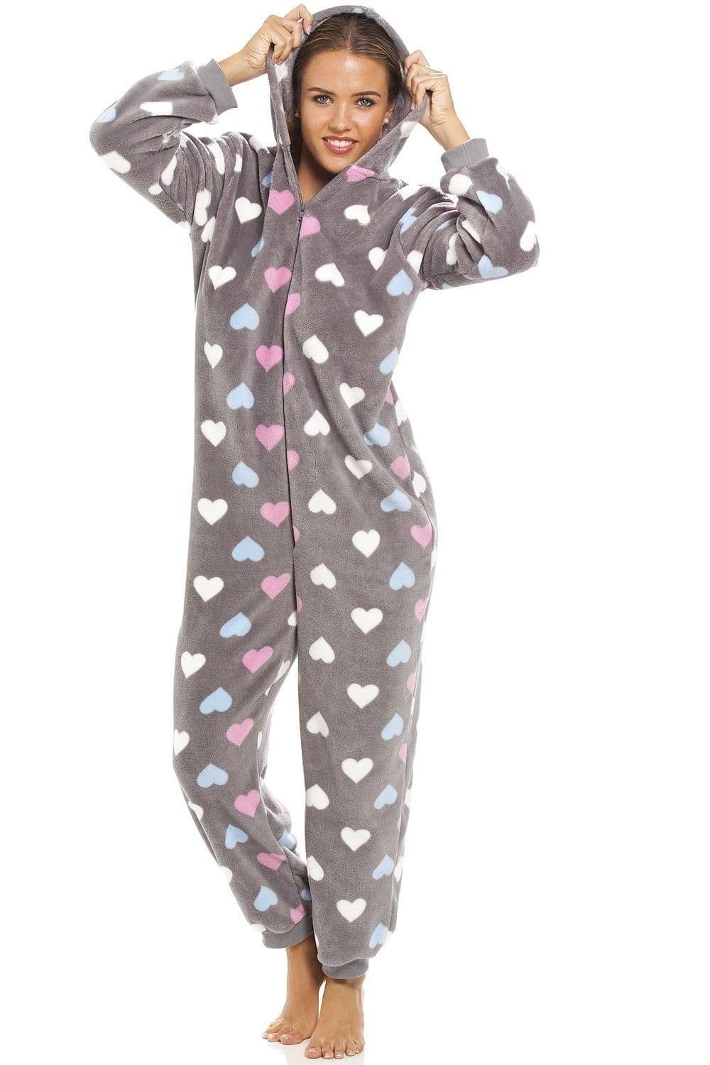 Multicoloured Heart Print Supersoft Onesie