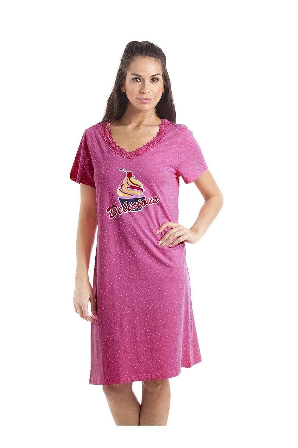 Cupcake Motif Cotton Summer Nightshirt